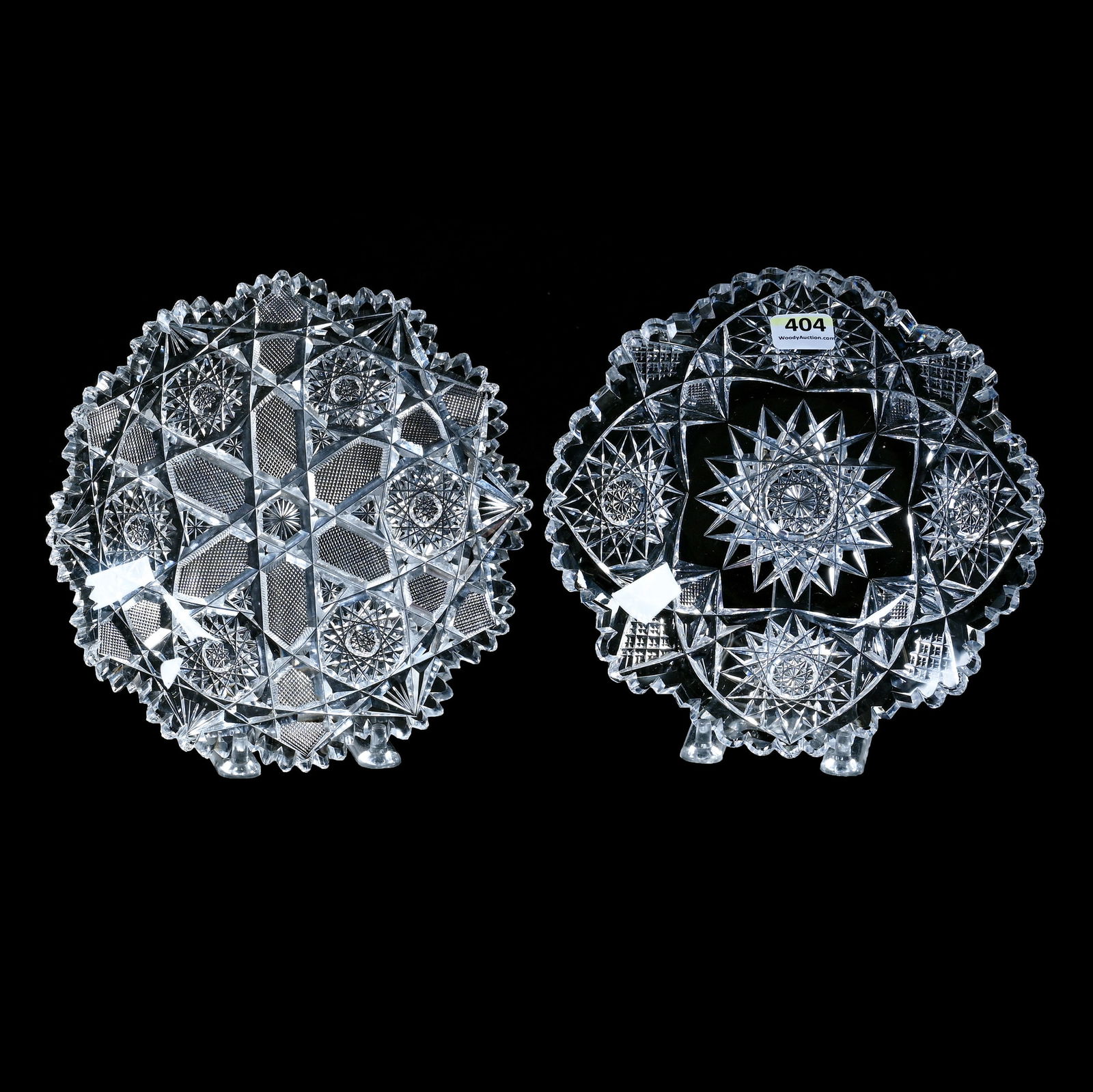 (2) 7" Plates, American Brilliant Cut Glass (1 of 2)