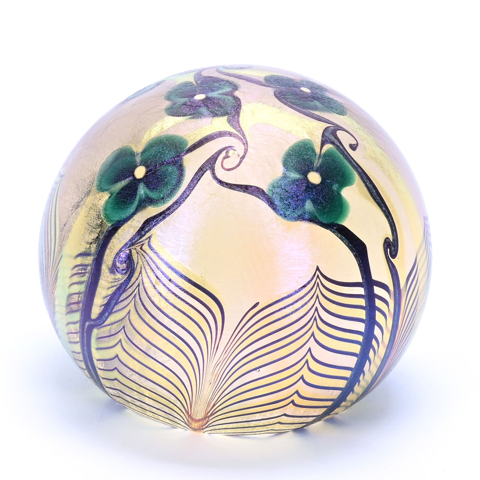 Paper Weight, Contemporary Art Glass, Signed Orient & Flume, Dated 1978 (1 of 3)