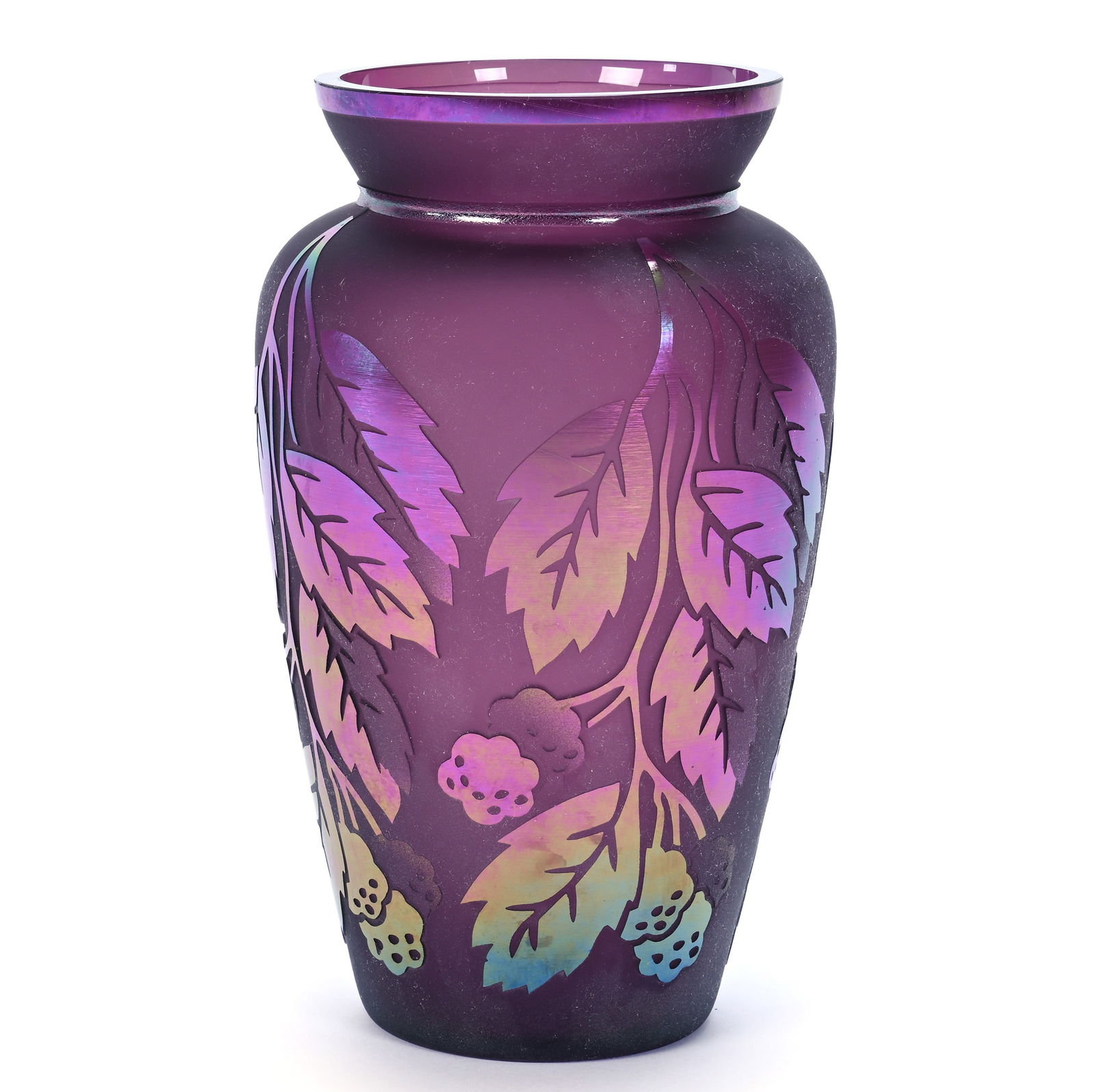 Vase, Contemporary Art Glass, Limited Edition #191 Of 950, Titled "Leaves Of Gold Vase" (1 of 4)