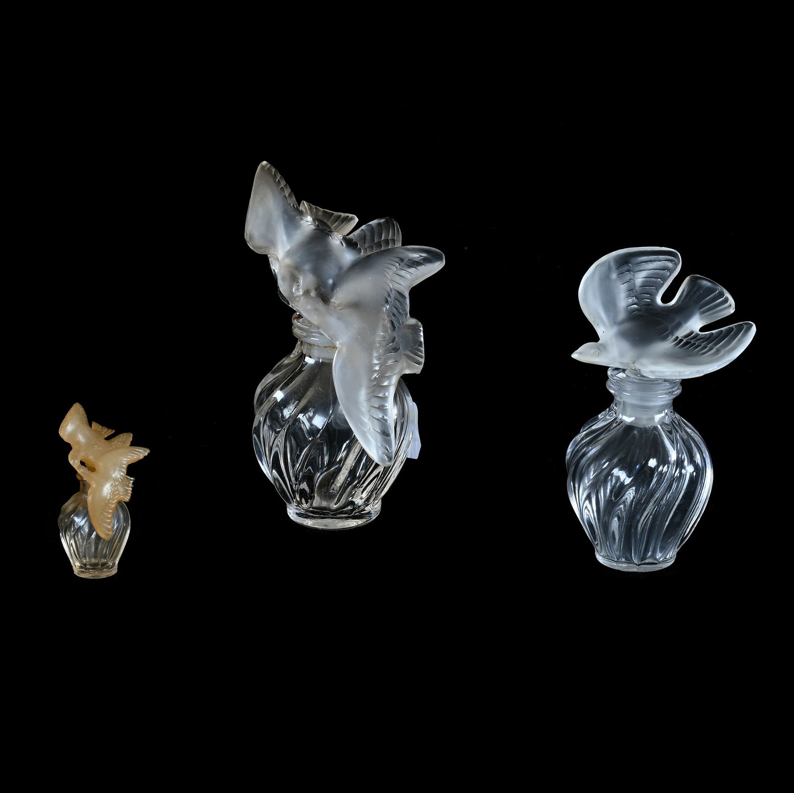 (3) Lalique Perfume Bottles, Bird Stoppers (1 of 3)
