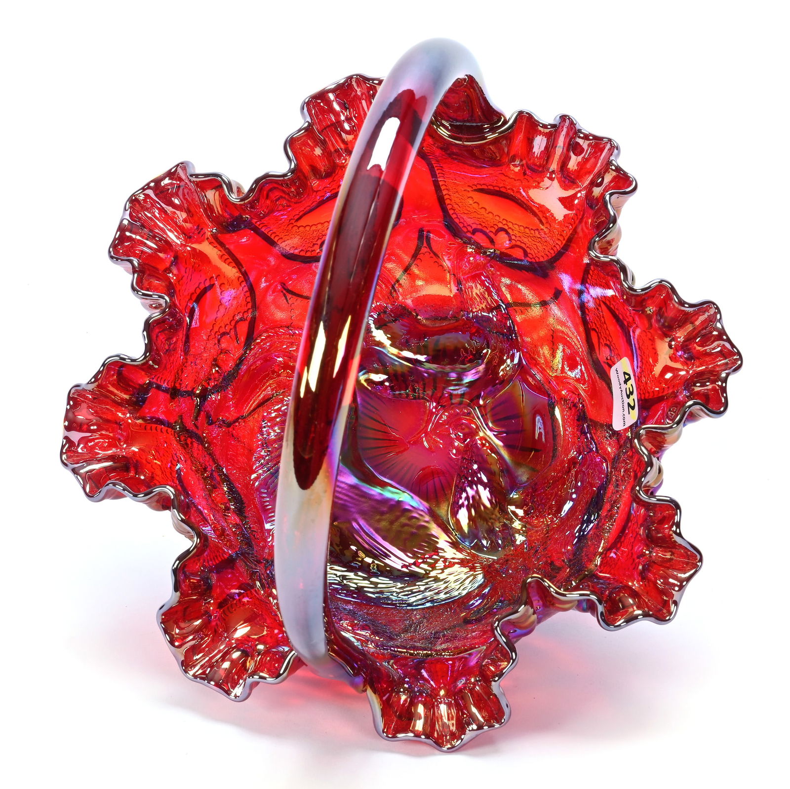 Basket, Contemporary Carnival Glass By Fenton, Made For Made For Singleton Bailey (1 of 3)