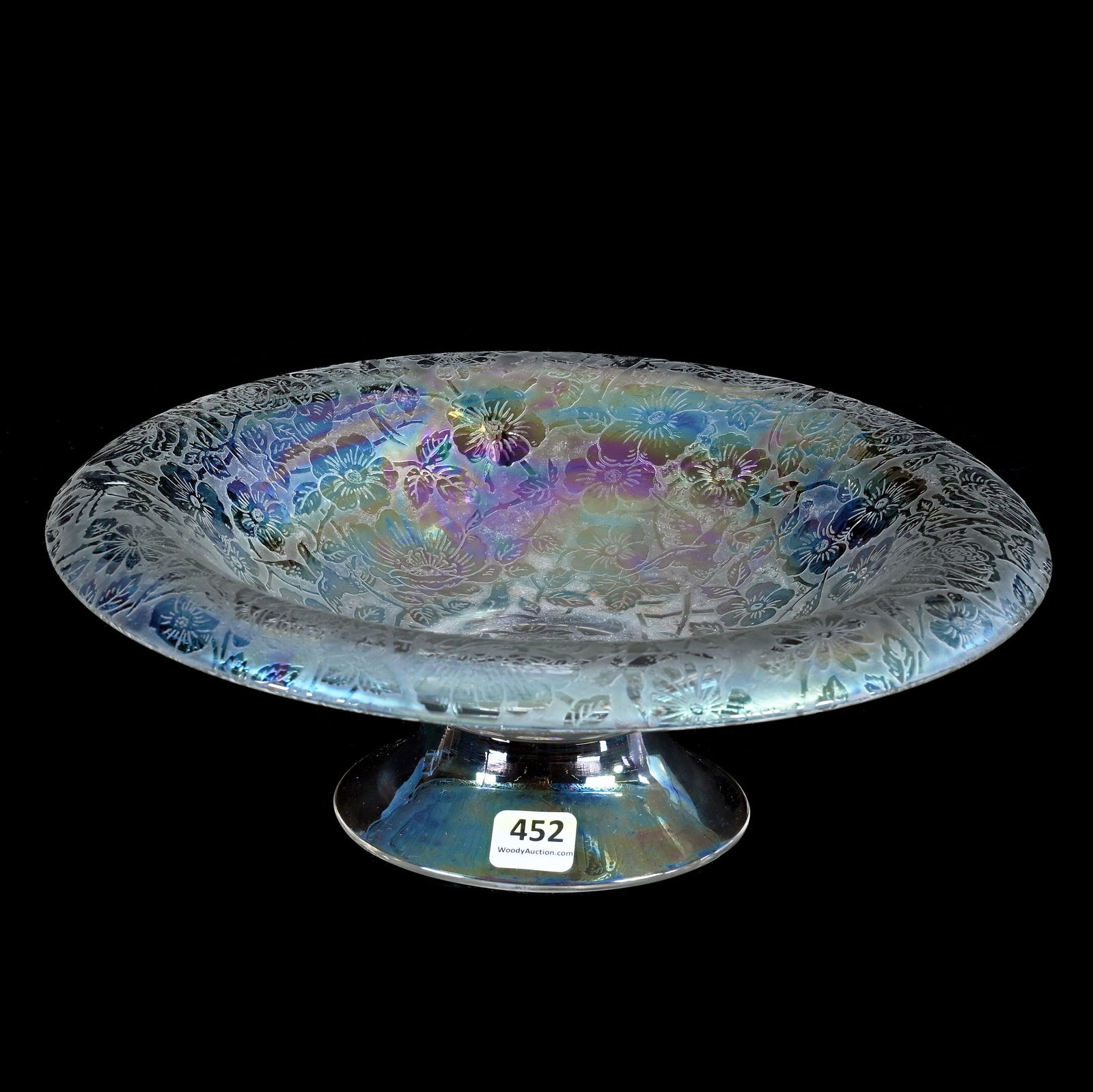 Pedestal Bowl, Clear Depression Glass By Fostoria, Paradise Pattern (1 of 3)