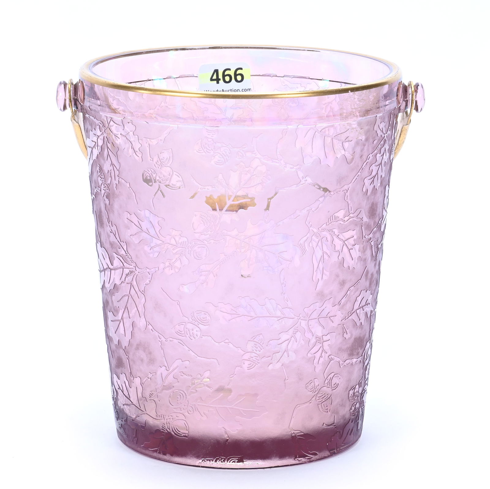 Ice Bucket, Pink Depression Glass By Fostoria, Oak Leaf Pattern (1 of 2)