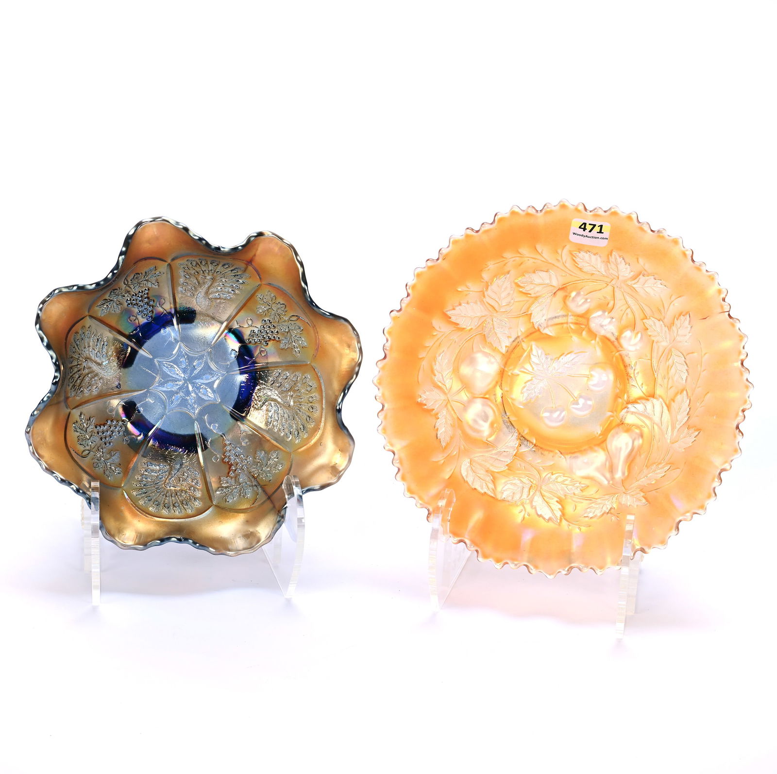 (2) Carnival Glass Bowls (1 of 2)