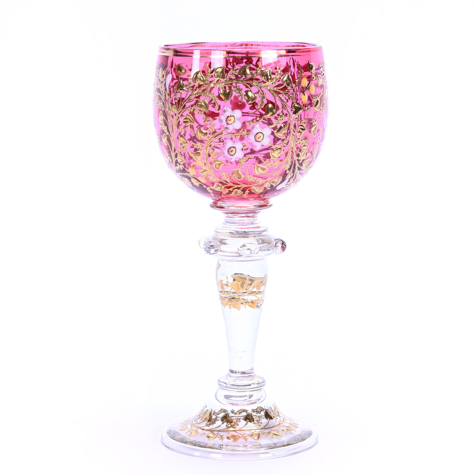 Wine Stem, Bohemian Art Glass (1 of 3)