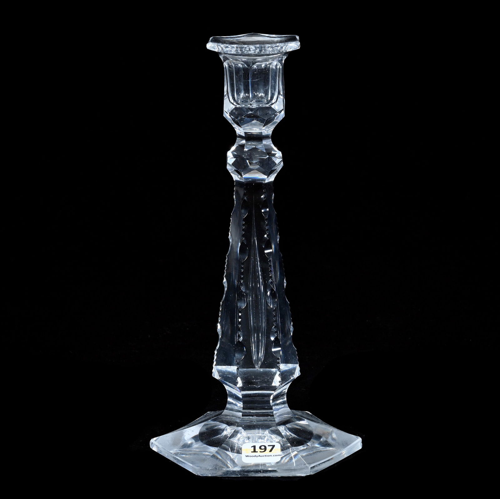 Single Candlestick Holder, American Brilliant Cut Glass (1 of 4)