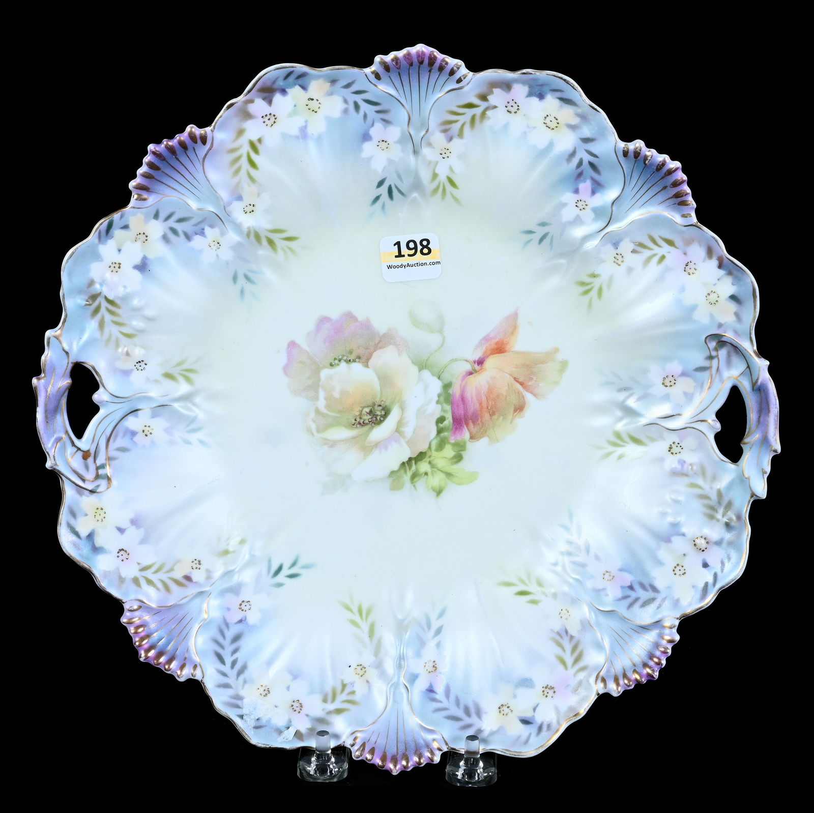 Two Handled Cake Plate, Marked R.S. Prussia (1 of 2)