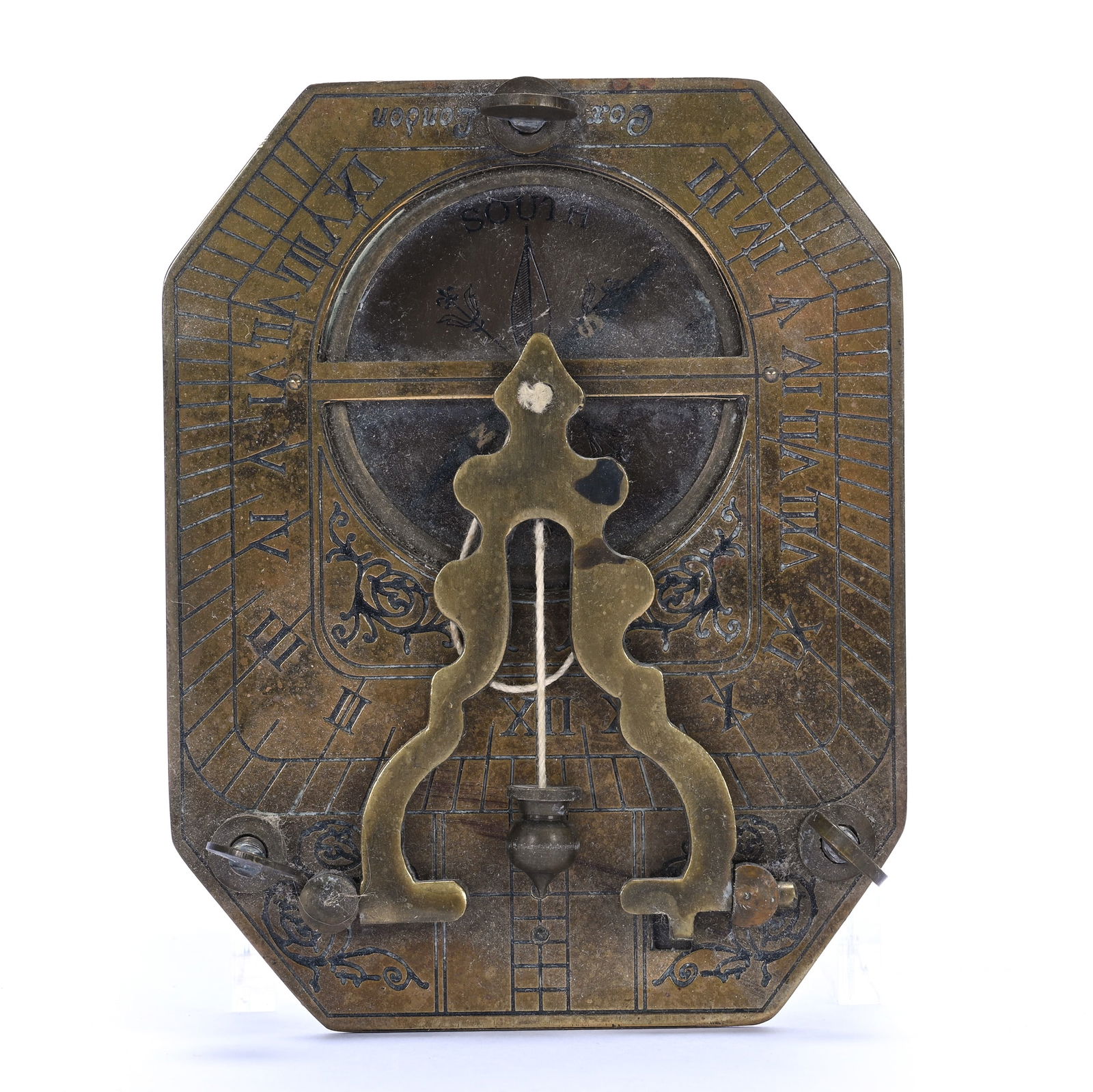 Brass Sundial With Walnut Case (1 of 5)