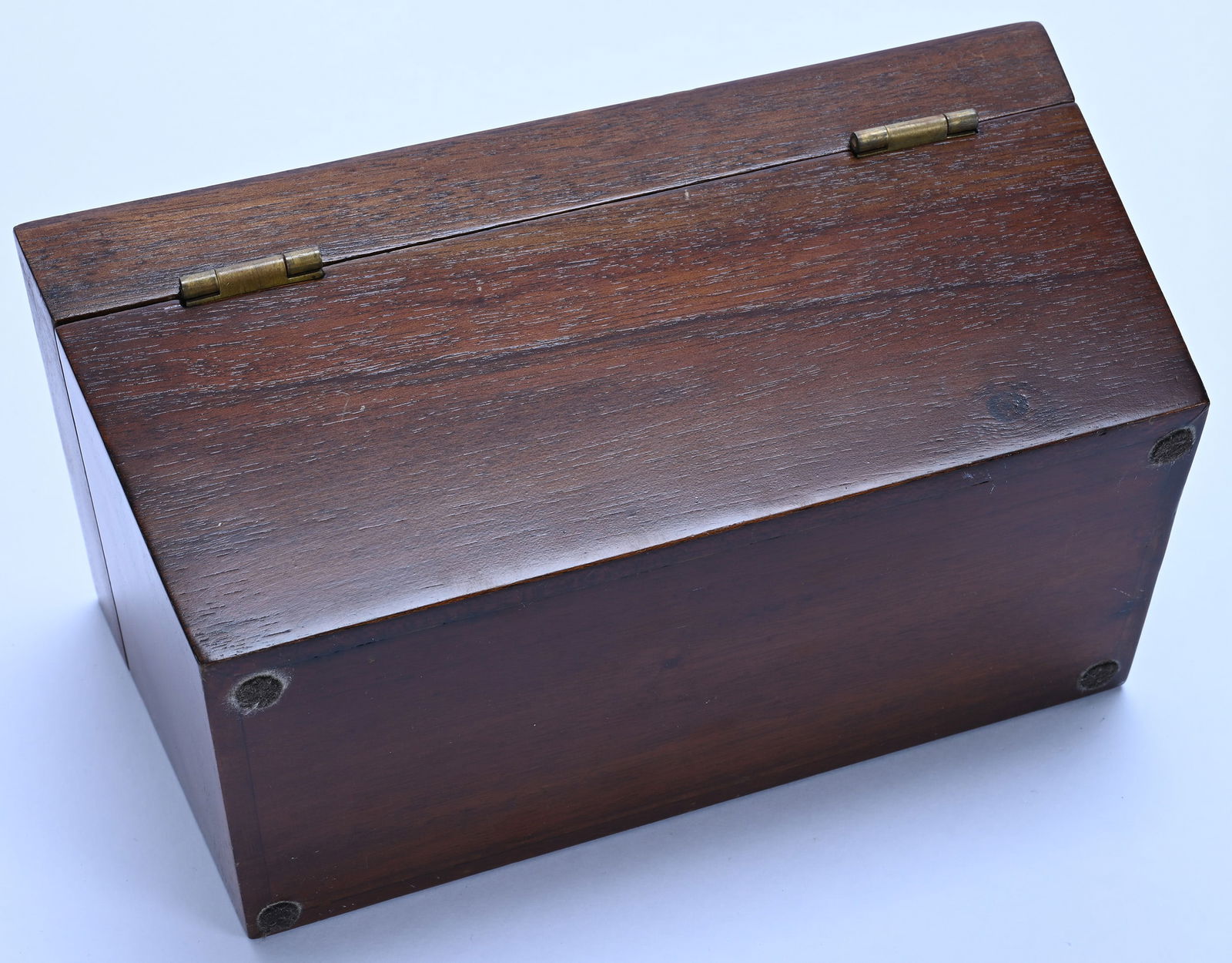 Tea Caddy, Casket Shaped Walnut Case - 3