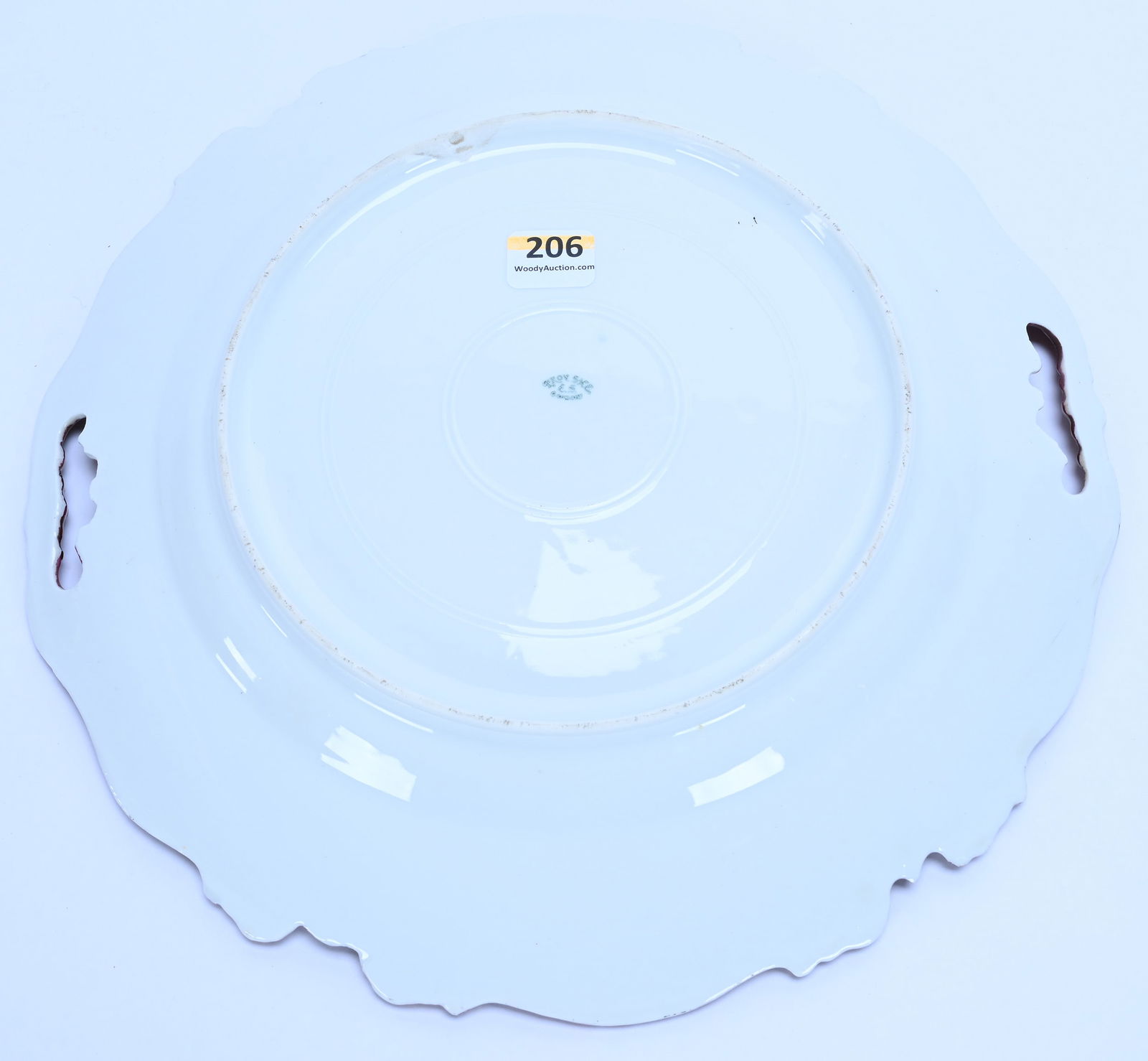 Two Handled Cake Plate, Marked Prov Saxe - 2