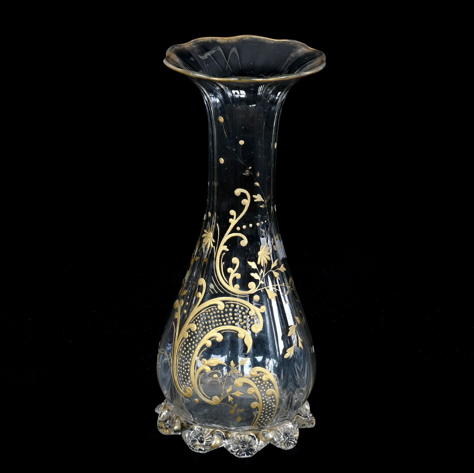 Vase, Unmarked Bohemian Art Glass (1 of 4)