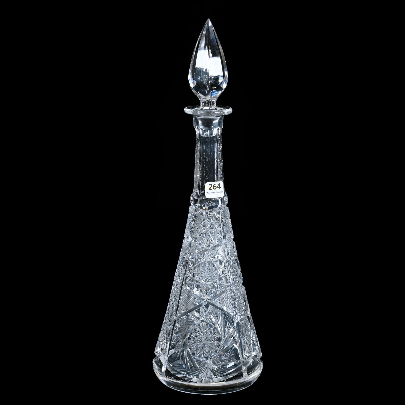 Pyramid Shaped Decanter, American Brilliant Cut Glass (1 of 3)