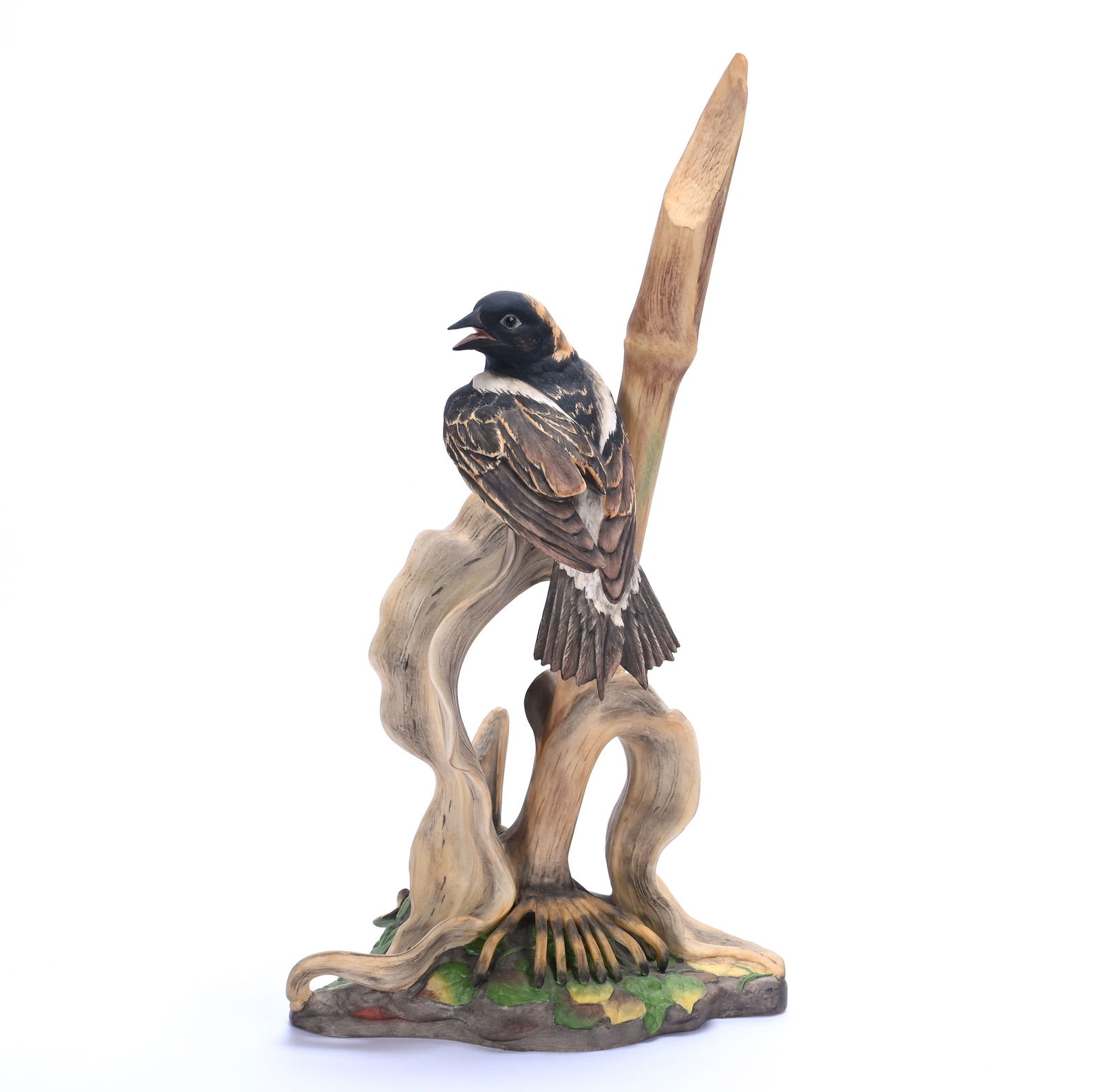 Boehm Figurine, Limited Edition "Bobolink": Boehm Figurine, Limited Edition "Bobolink", 15 x 8.5 x 4.5 Inches, Model Number 475, 2.1 Pound, Grady And Annette Hite Collection.