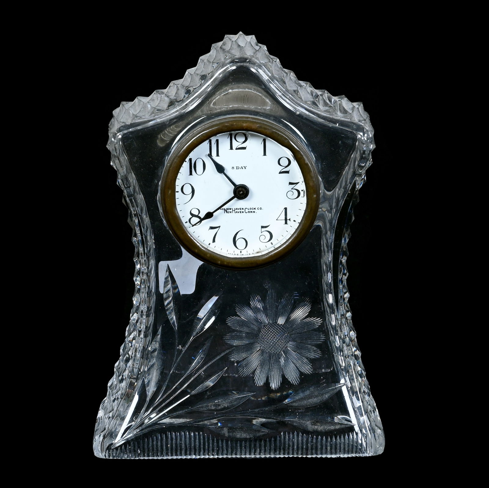 Desk Clock, American Brilliant Cut Glass (1 of 3)