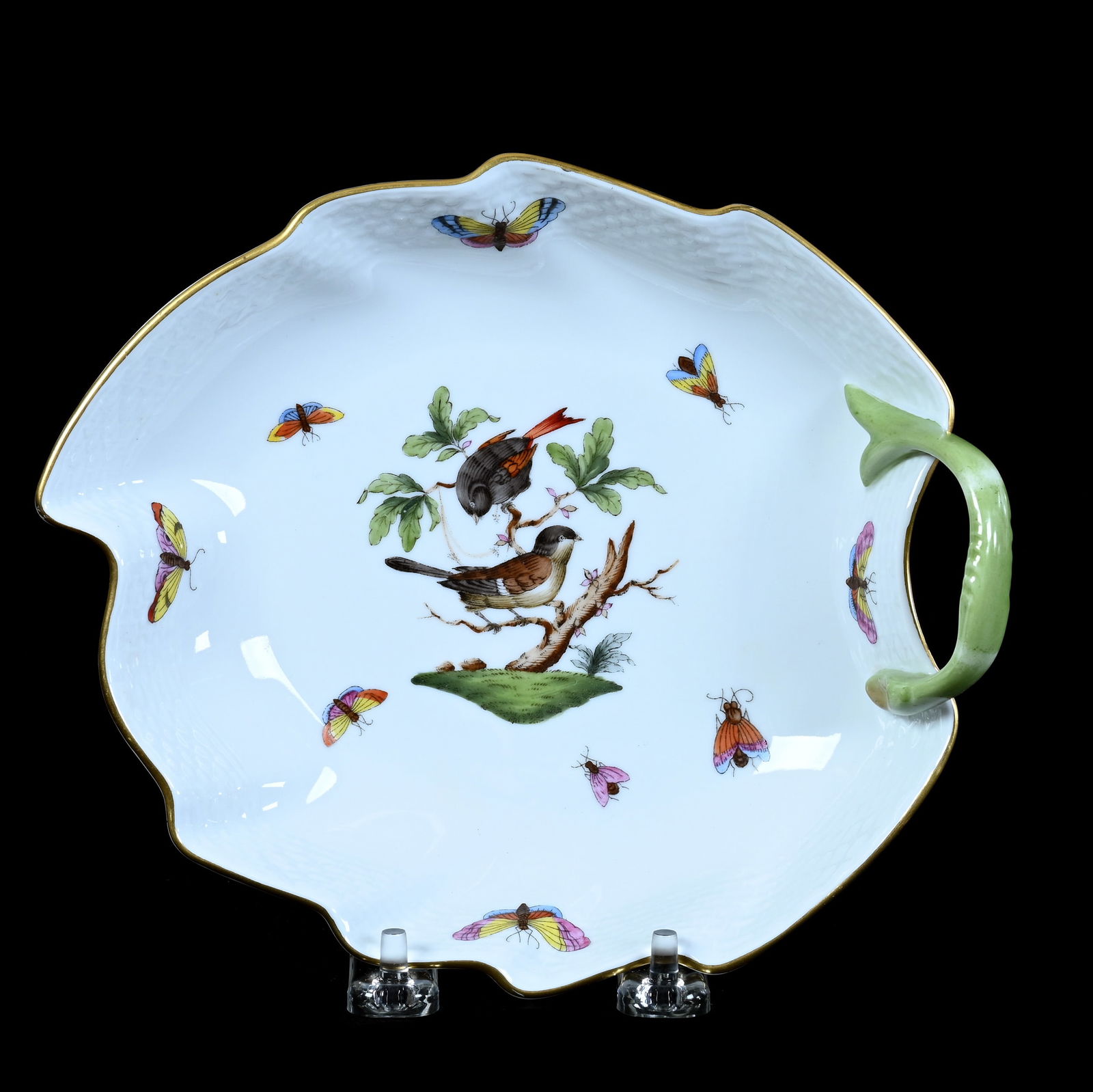 Bowl Marked Herend Rothschild Bird Pattern (1 of 2)