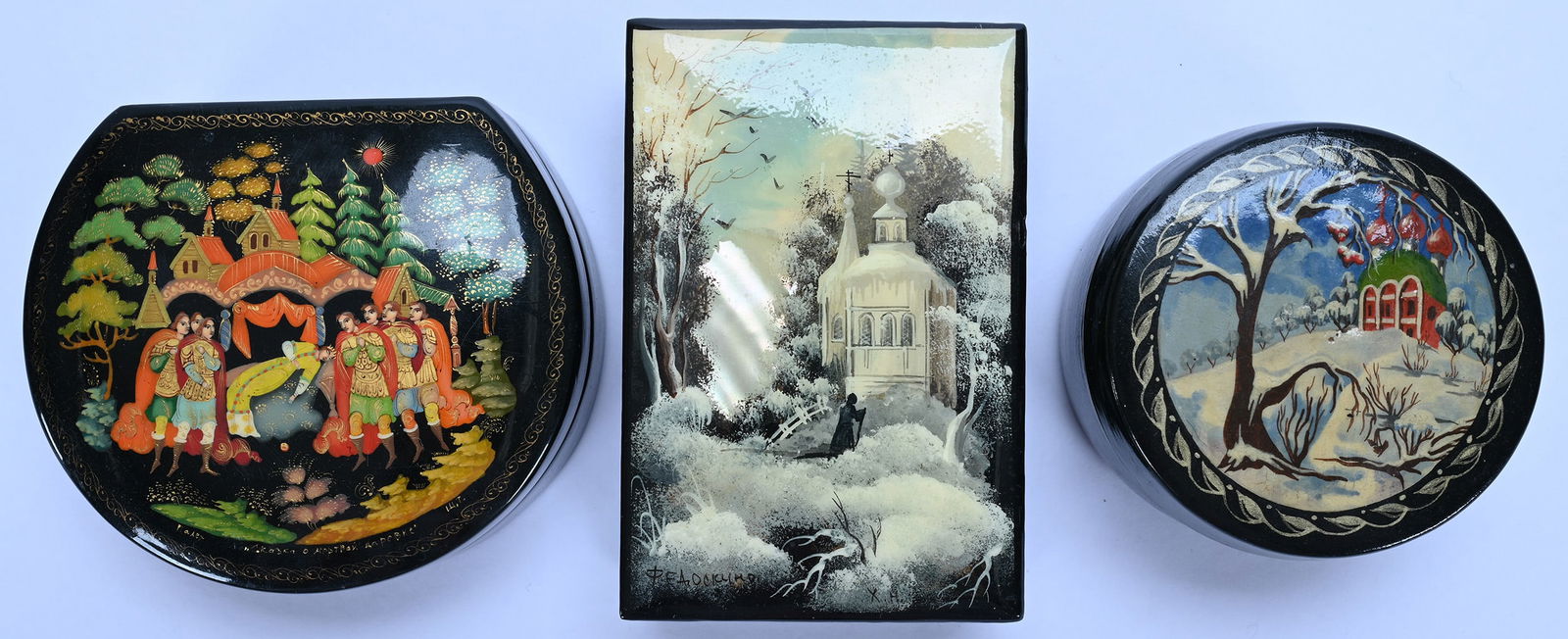 (3) Russian Lacquer Boxes - 2
