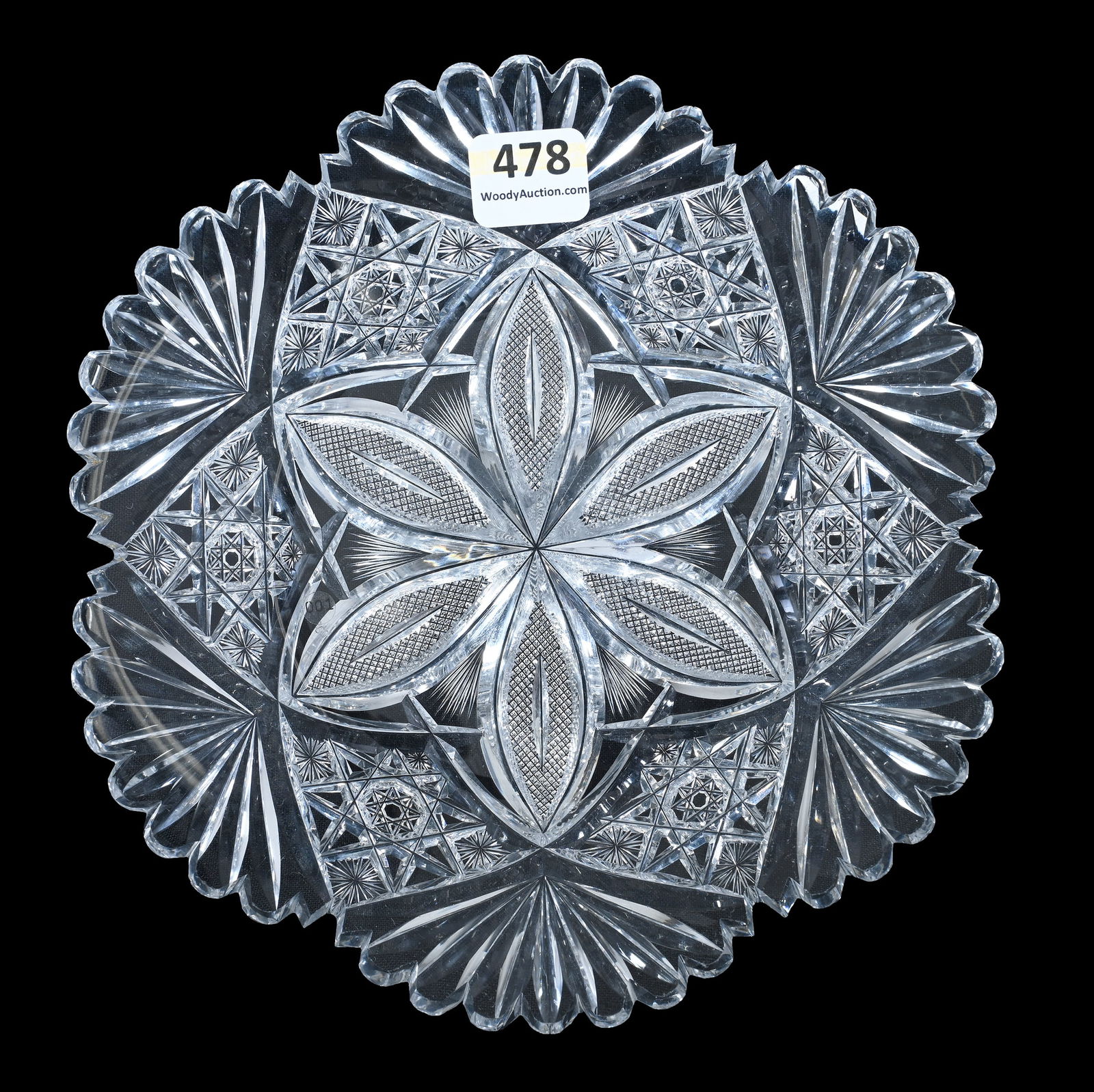 Plate, American Brilliant Cut Glass, Venetian Pattern By Hawkes (1 of 2)