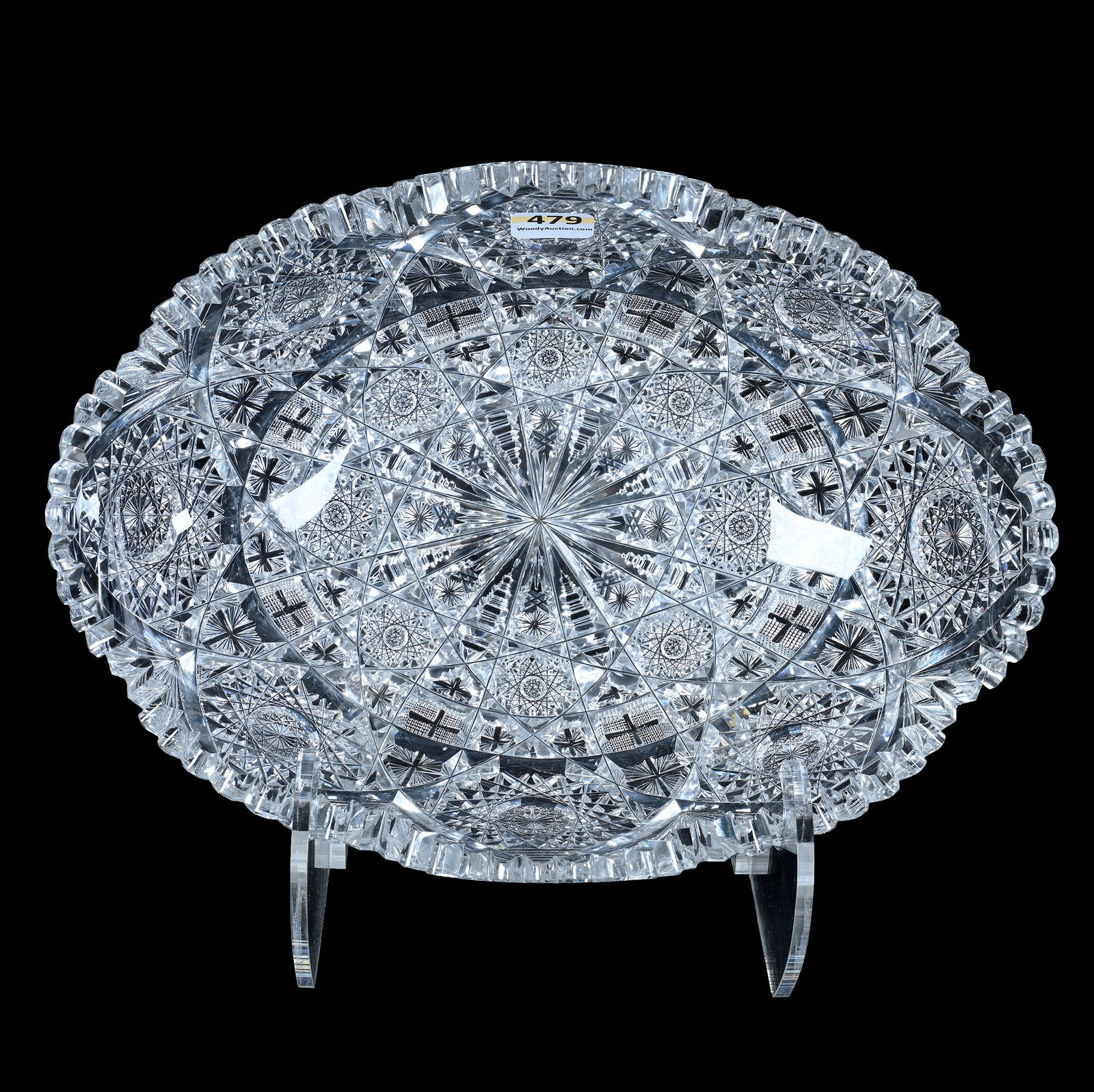 Oval Bowl, American Brilliant Cut Glass, Catalpa Pattern By Pairpoint (1 of 4)