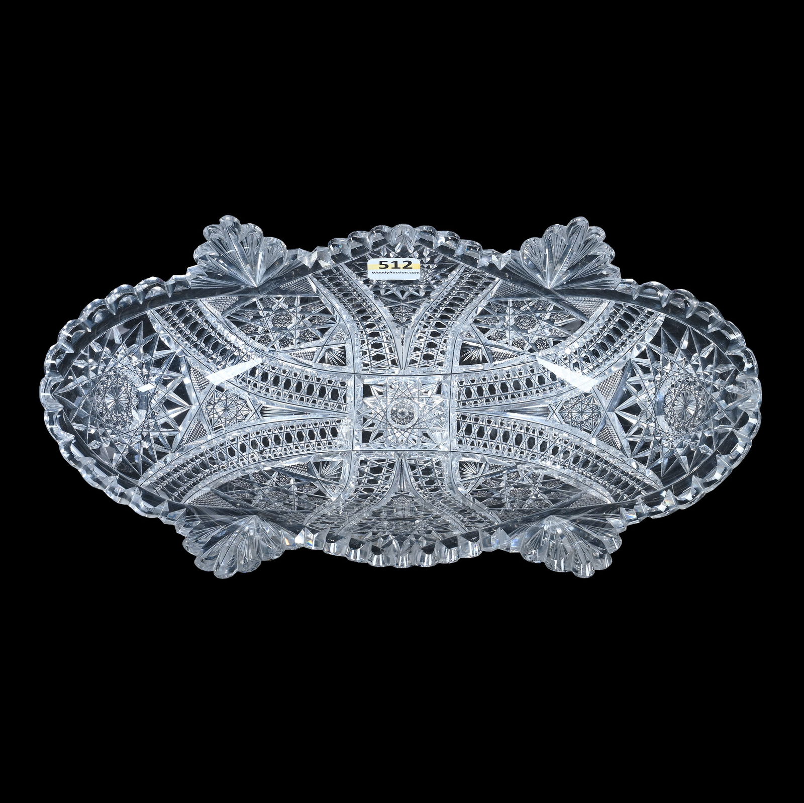 Deep Celery Tray, American Brilliant Cut Glass, Columbia Pattern By Blackmer: Deep Celery Tray, American Brilliant Cut Glass, Columbia Pattern By Blackmer, 11.75 x 6 x 3 Inches, 2.8 Pounds, Grady And Annette Hite Collection.