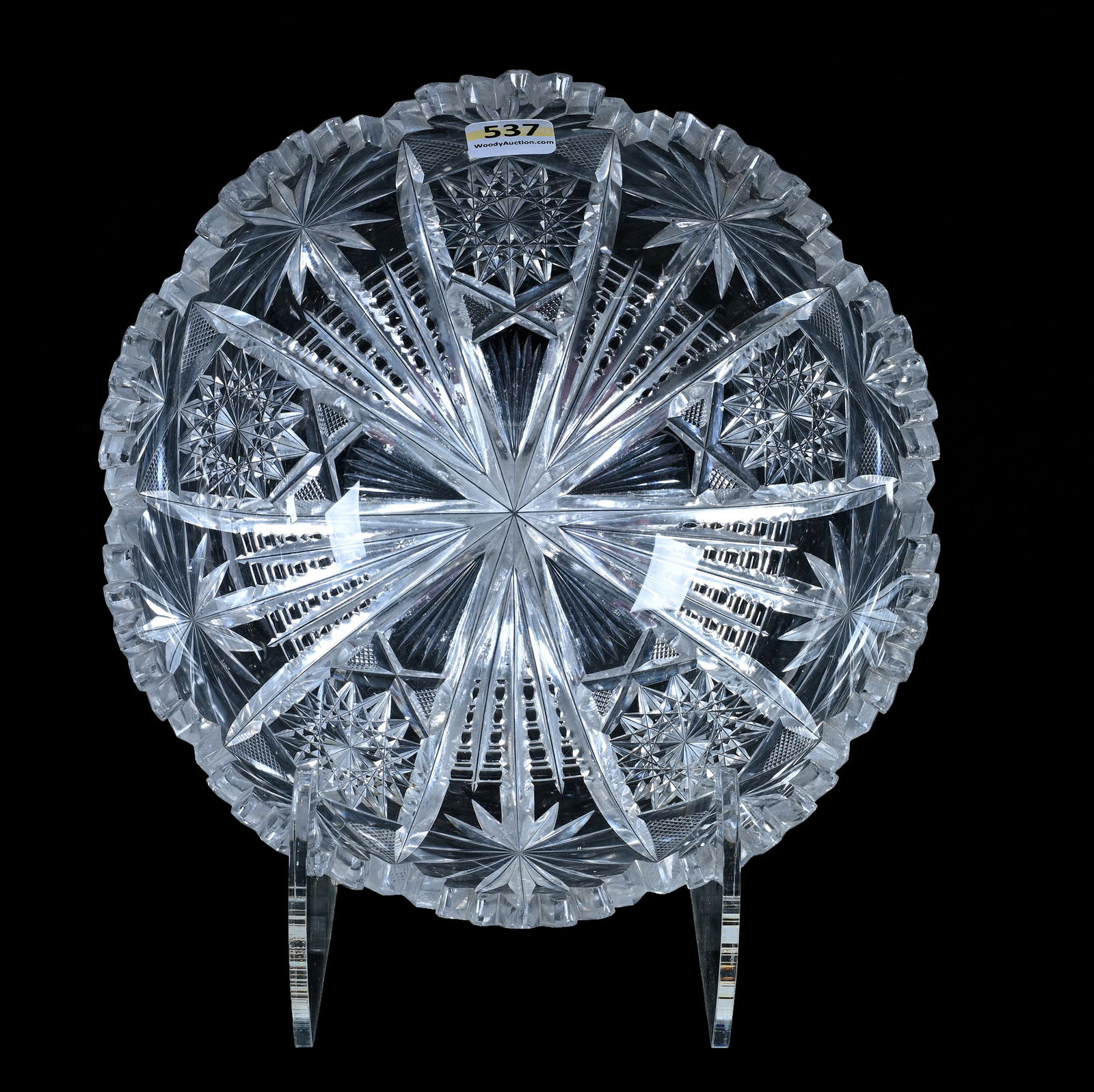 Bowl, American Brilliant Cut Glass, Pattern Resembles Palm By Taylor Bros (1 of 4)