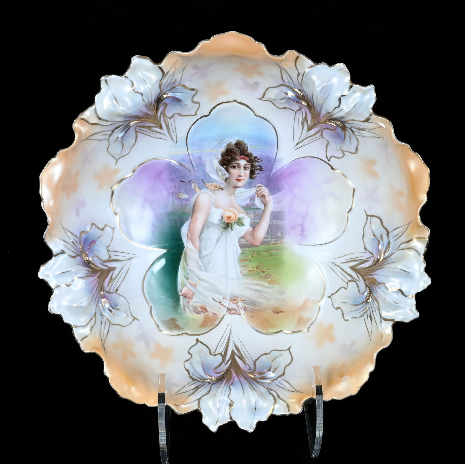 Bowl, Marked R.S. Prussia, Iris Mold (1 of 3)