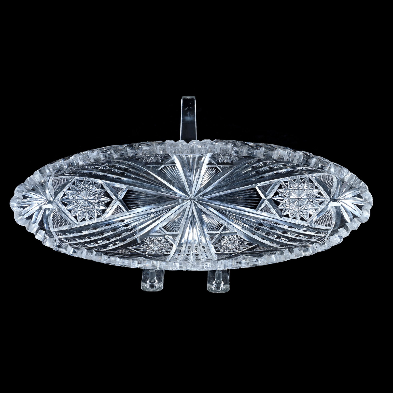 Celery Tray, American Brilliant Cut Glass, Signed Libbey, Brilliant Pattern (1 of 3)