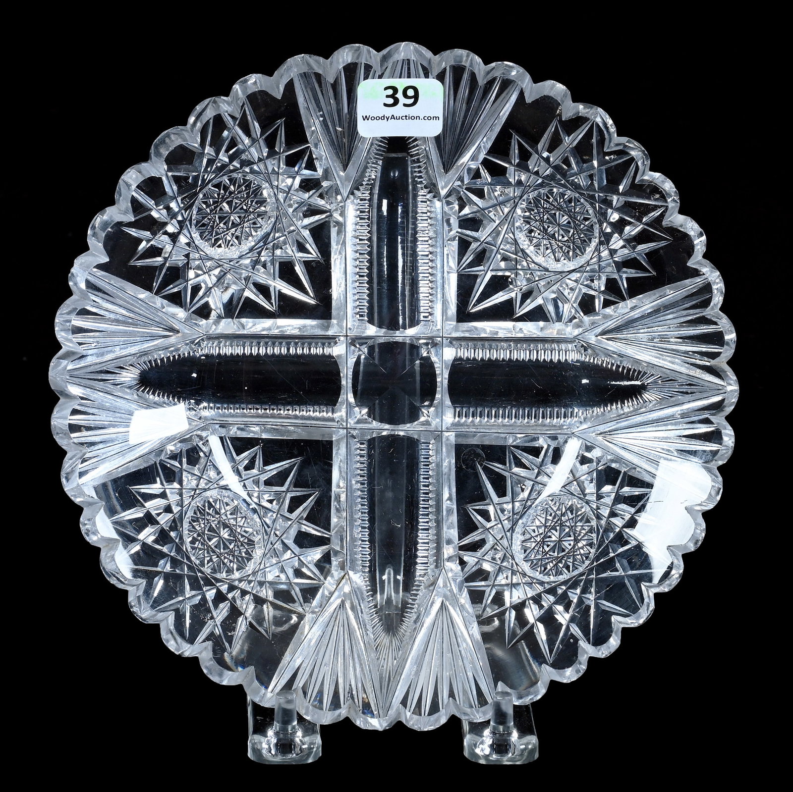 Plate, American Brilliant Cut Glass, Nevada Pattern By Pairpoint (1 of 5)