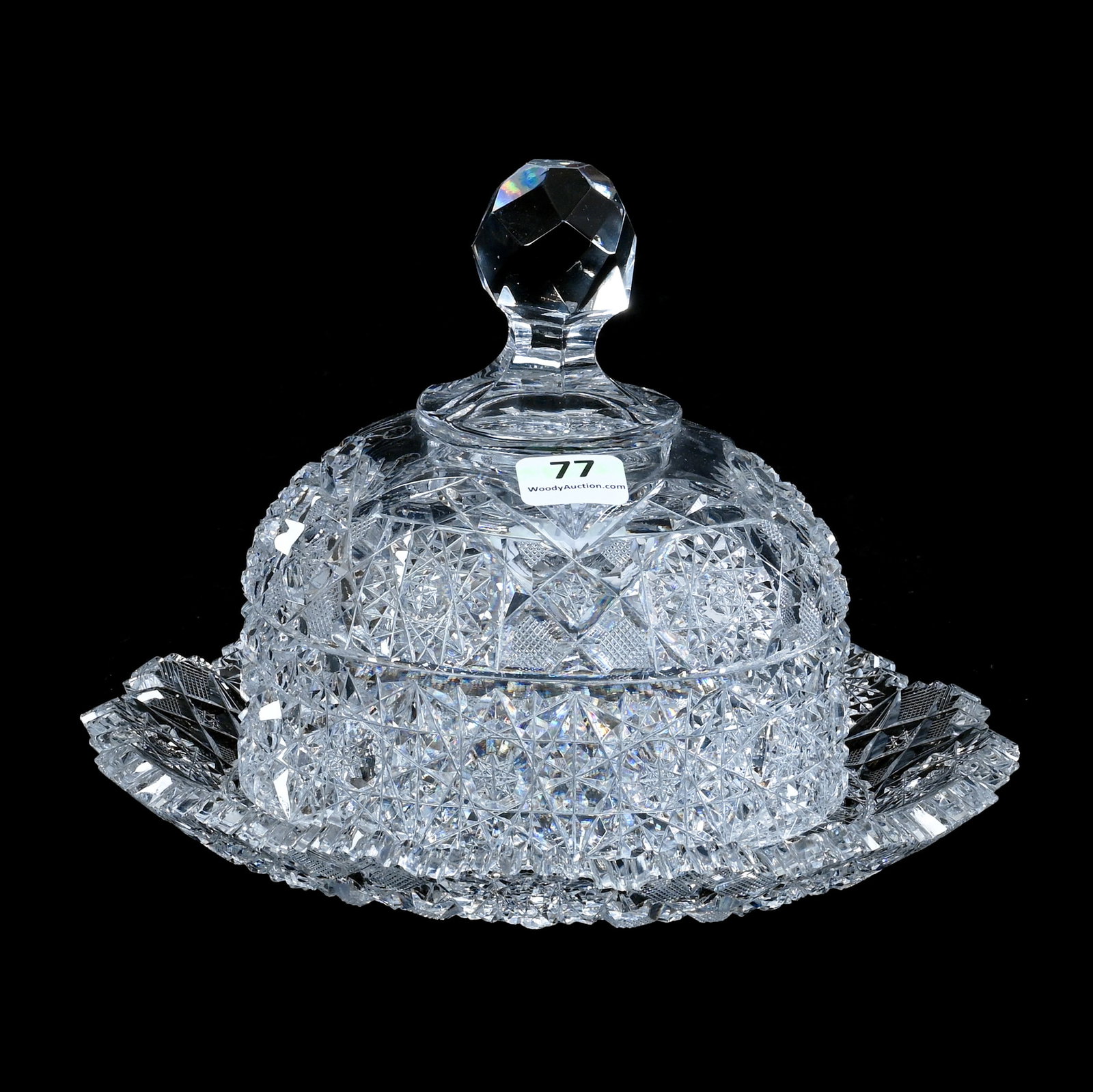 Covered Butter Dish, American Brilliant Cut Glass, Royal Pattern By Hunt (1 of 4)