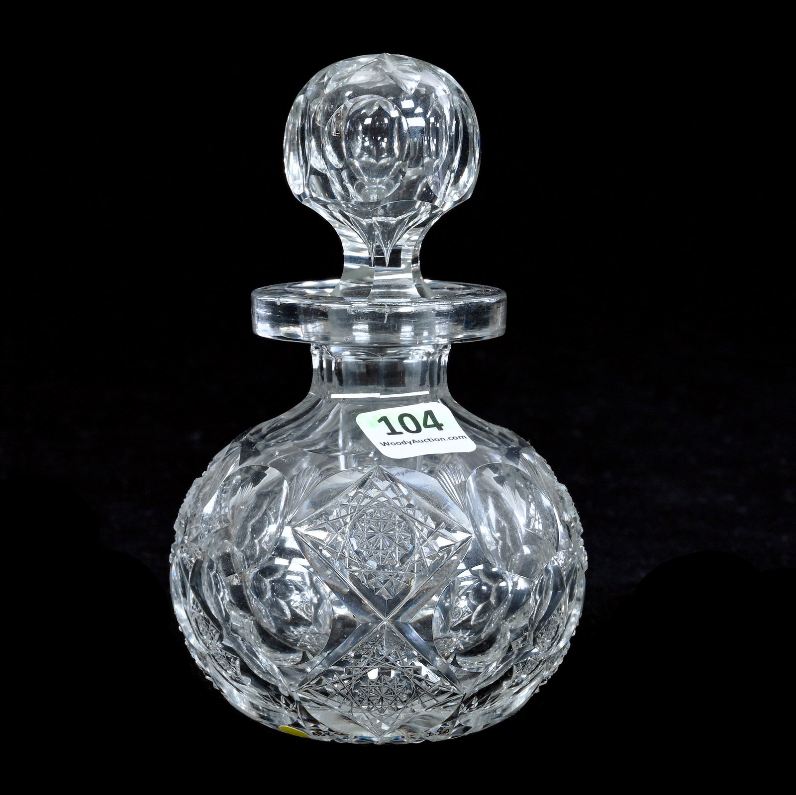 Perfume Bottle, American Brilliant Cut Glass, Signed Hawkes, Queens Pattern (1 of 3)