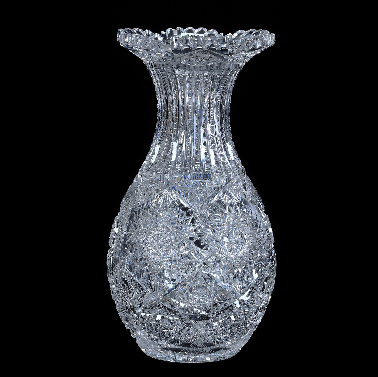 Vase, American Brilliant Cut Glass, Festoon Pattern By Hawkes (1 of 3)