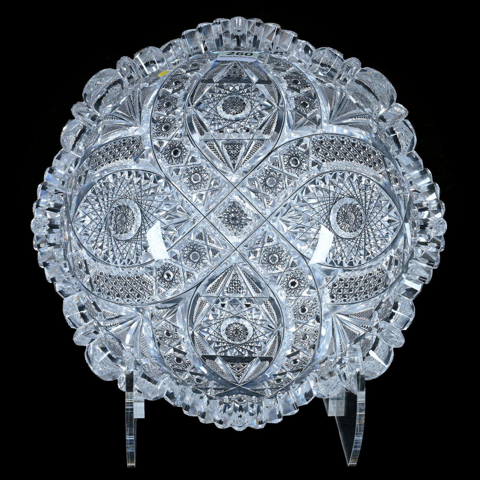 Reproduction Bowl, Cut Glass, Signed Libbey Grand Prize Pattern (1 of 3)