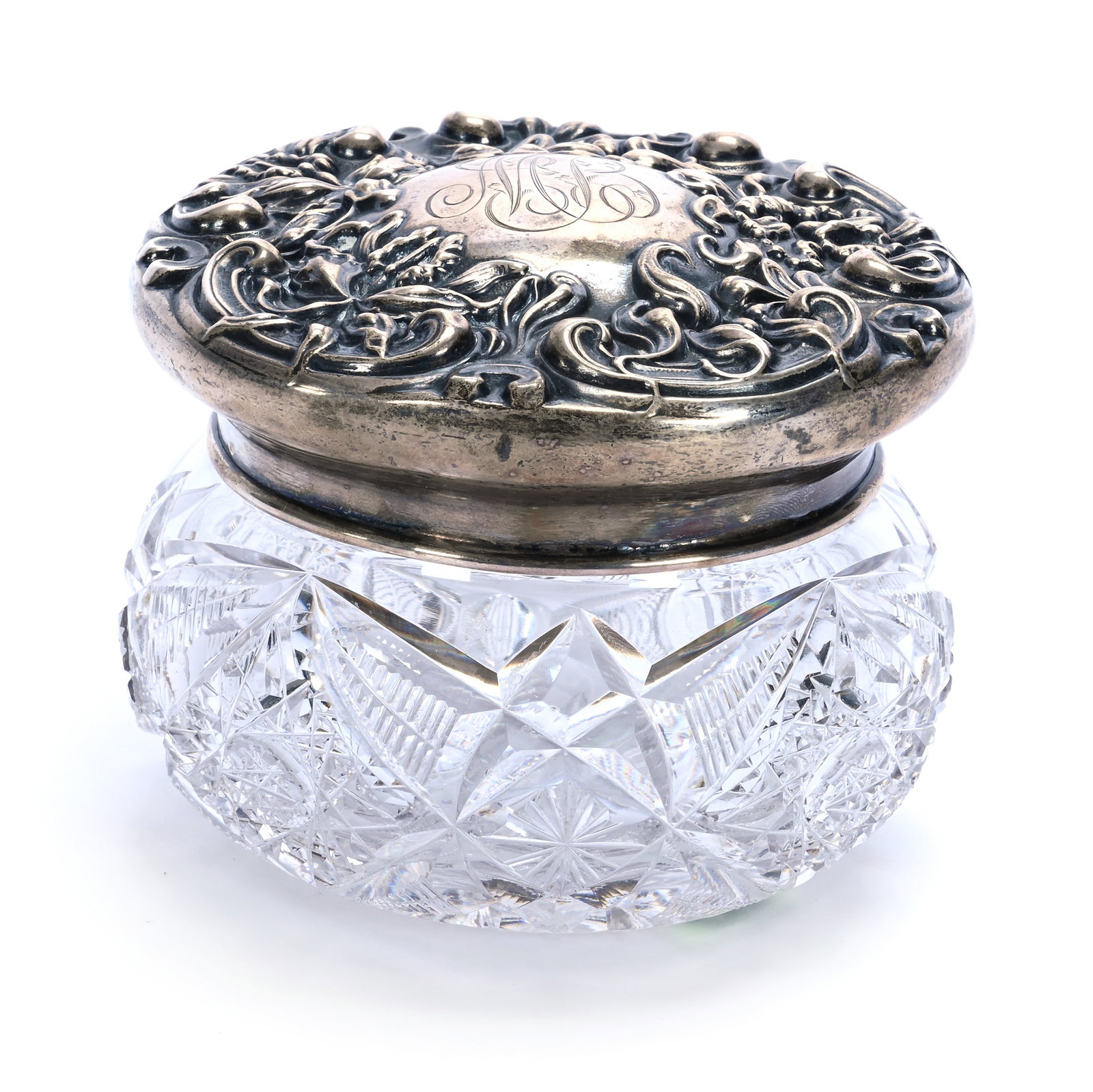 Powder Box, American Brilliant Cut Glass (1 of 4)