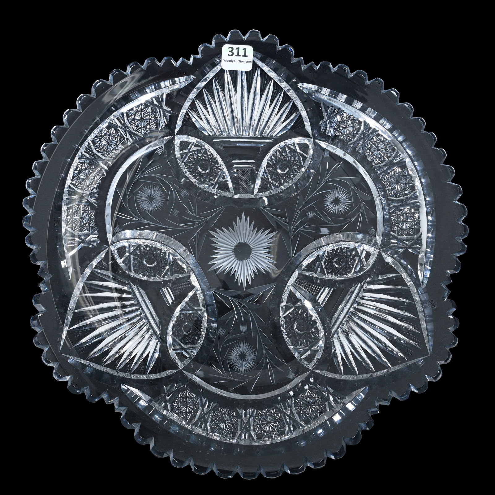 Round Tray, American Brilliant Cut Glass (1 of 3)