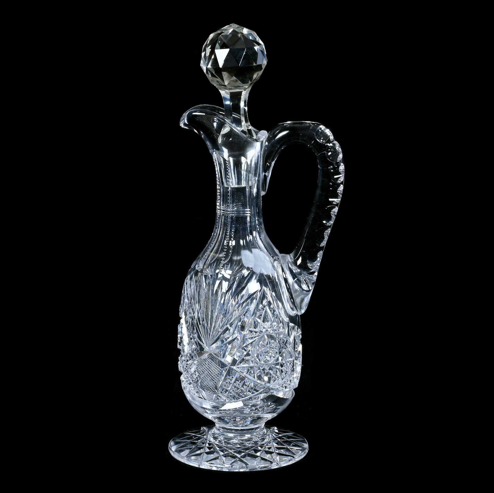Pedestal Cruet, American Brilliant Cut Glass (1 of 3)