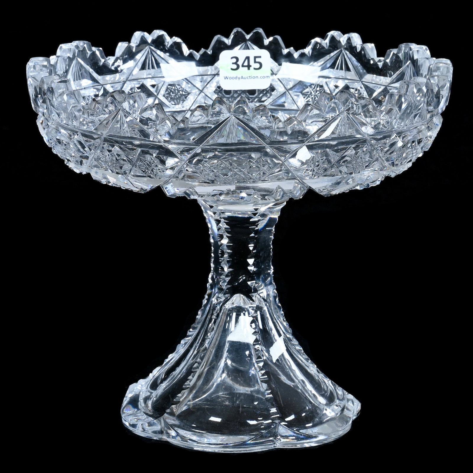 Compote, American Brilliant Cut Glass, Signed J. Hoare, Steuben Pattern (1 of 3)