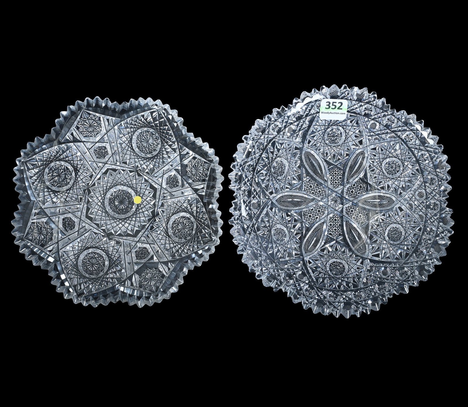 (2) Plates, American Brilliant Cut Glass (1 of 2)