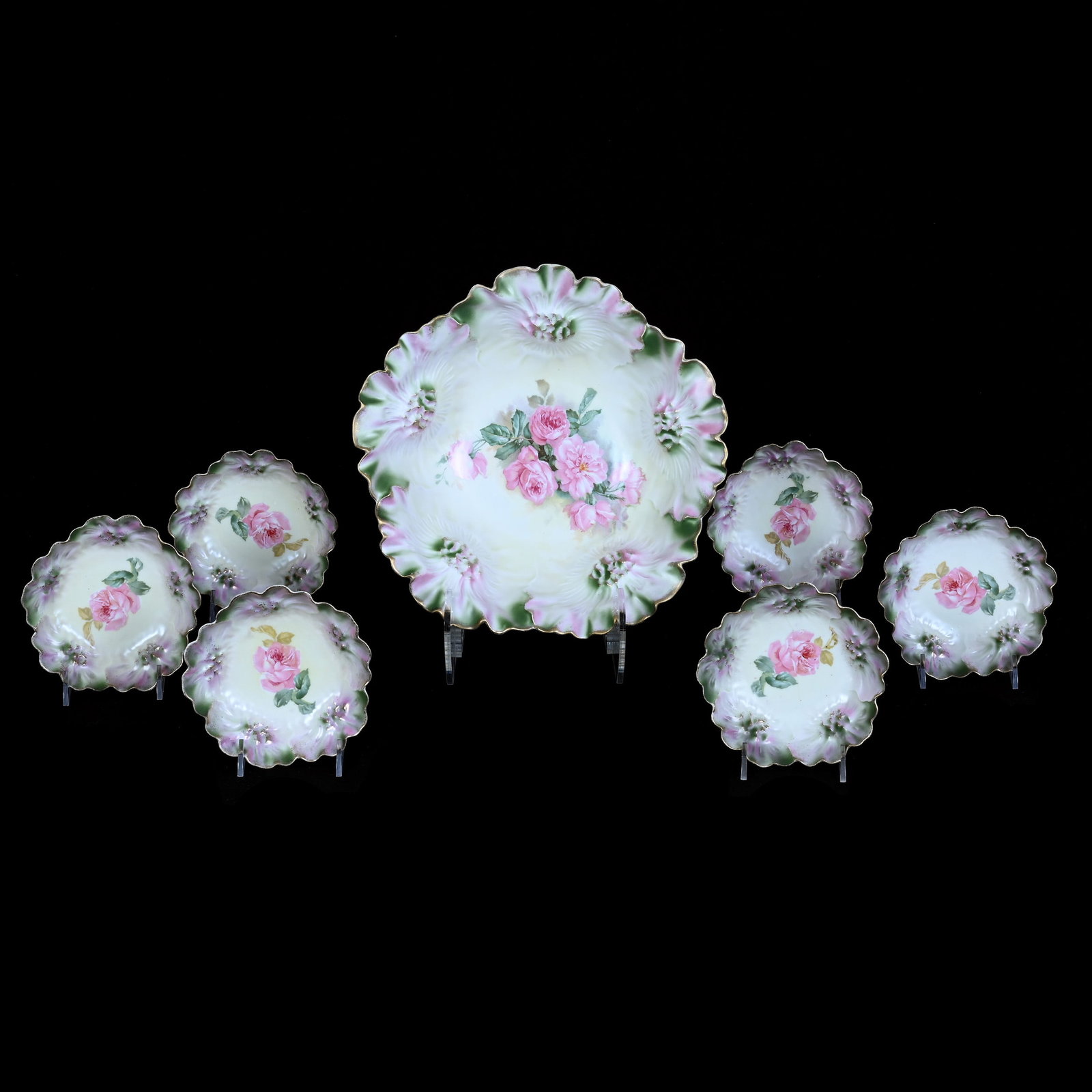 Berry Set, Marked R.S. Prussia, Sunflower Mold (1 of 4)