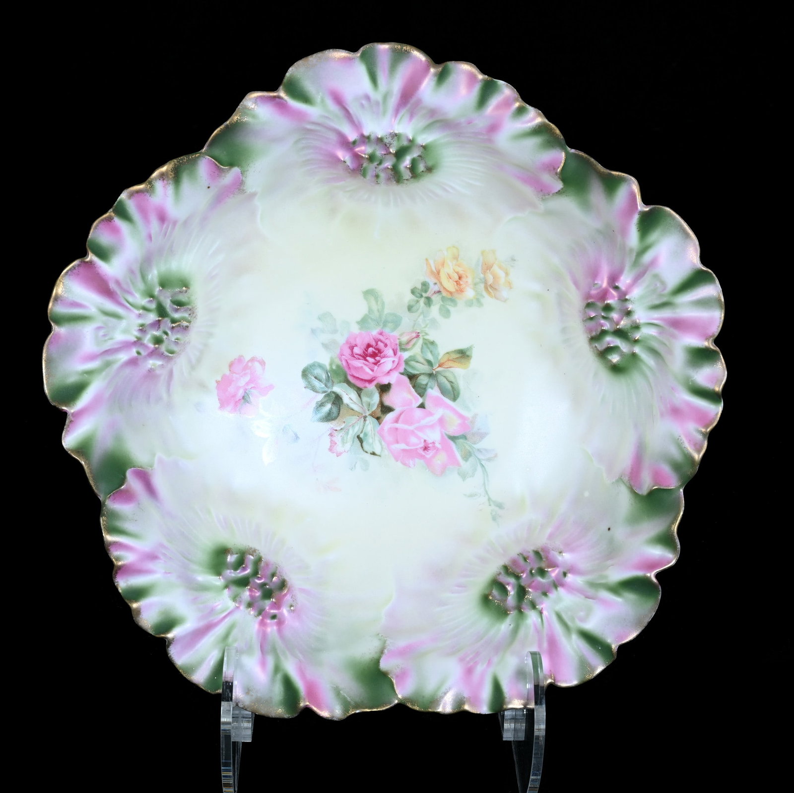Bowl, Marked R.S. Prussia, Sunflower Mold (1 of 2)