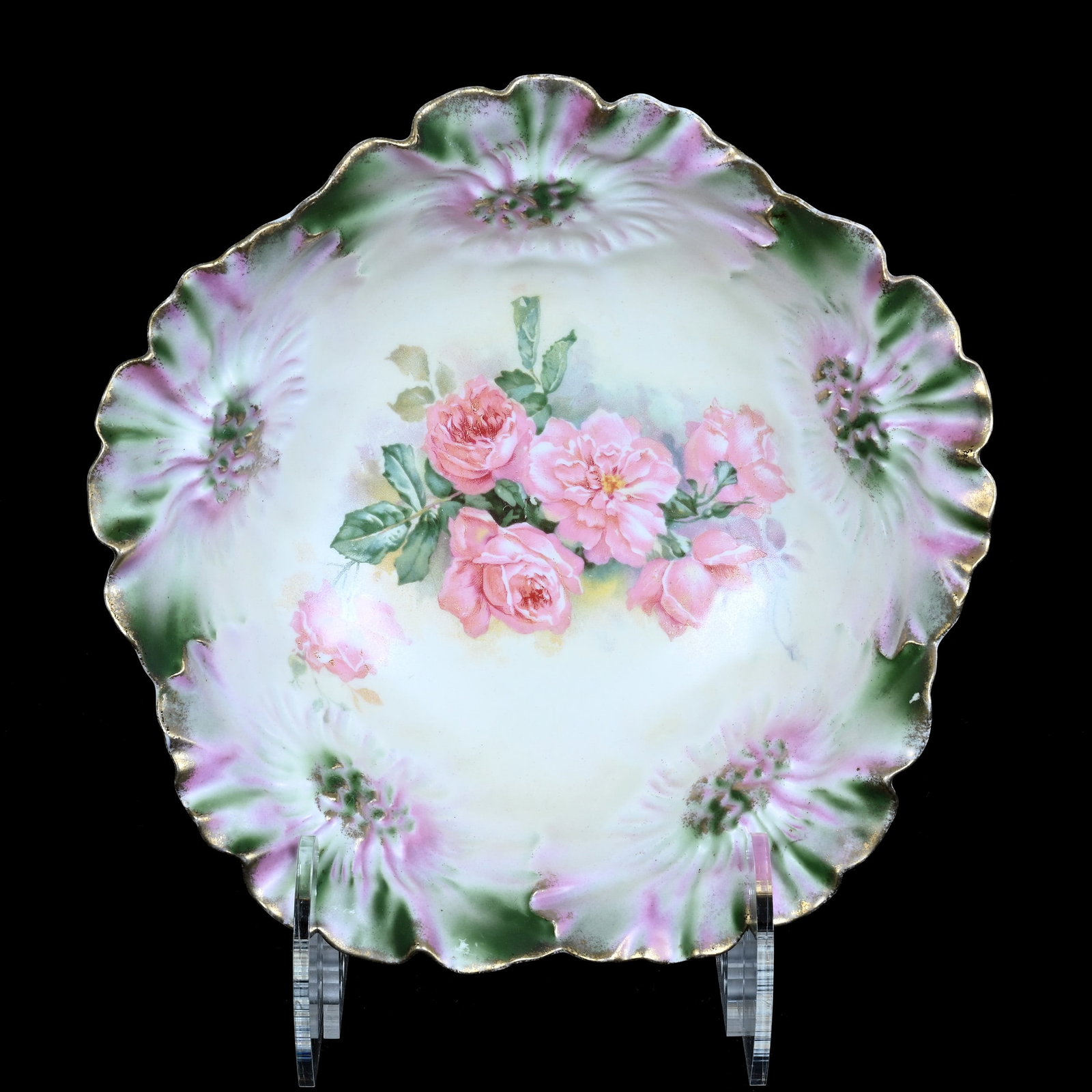 Bowl, Marked R.S. Prussia, Sunflower Mold (1 of 2)