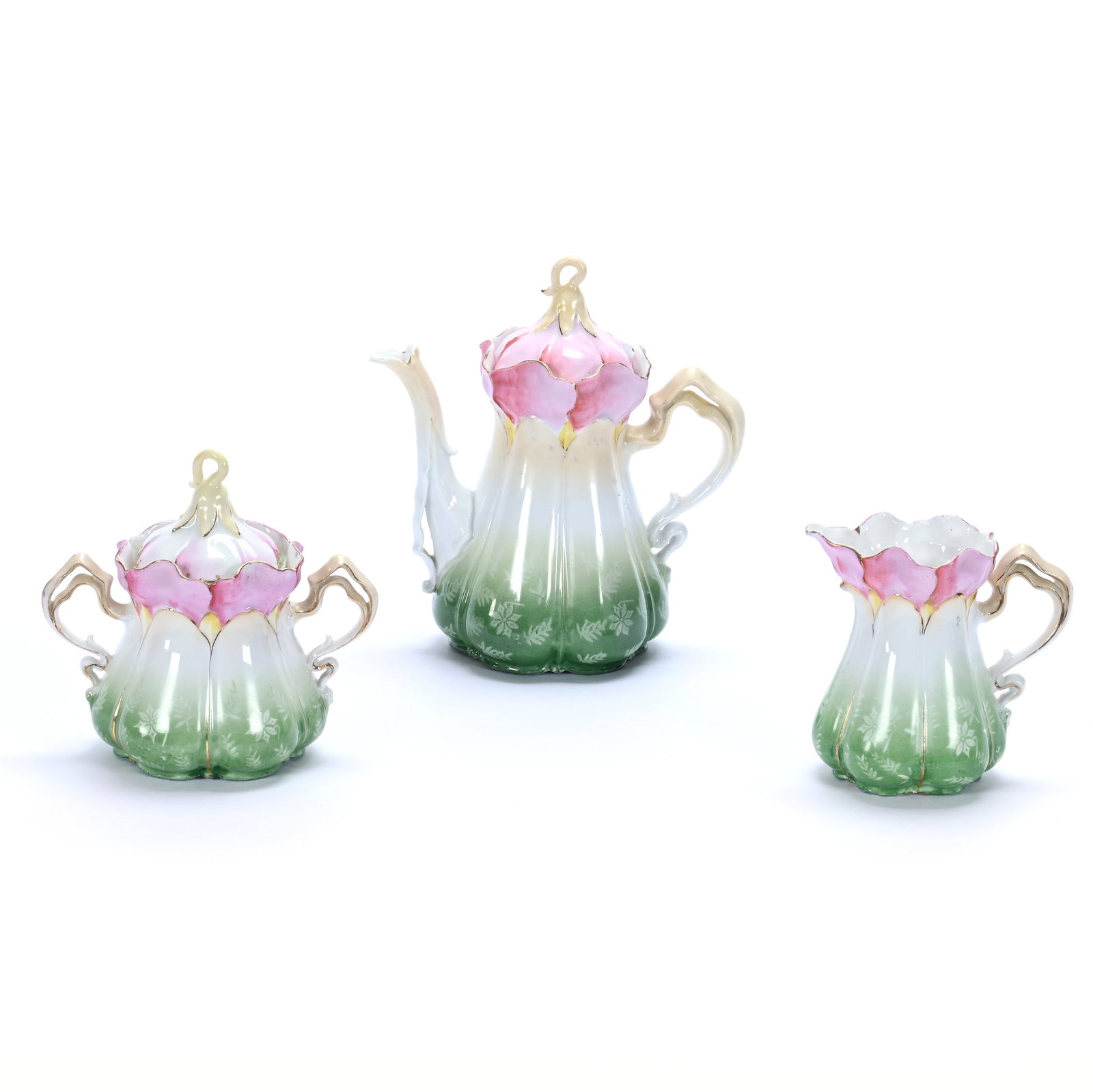 Tea Set, Unmarked R.S. Prussia, Morning Glory Mold (1 of 3)