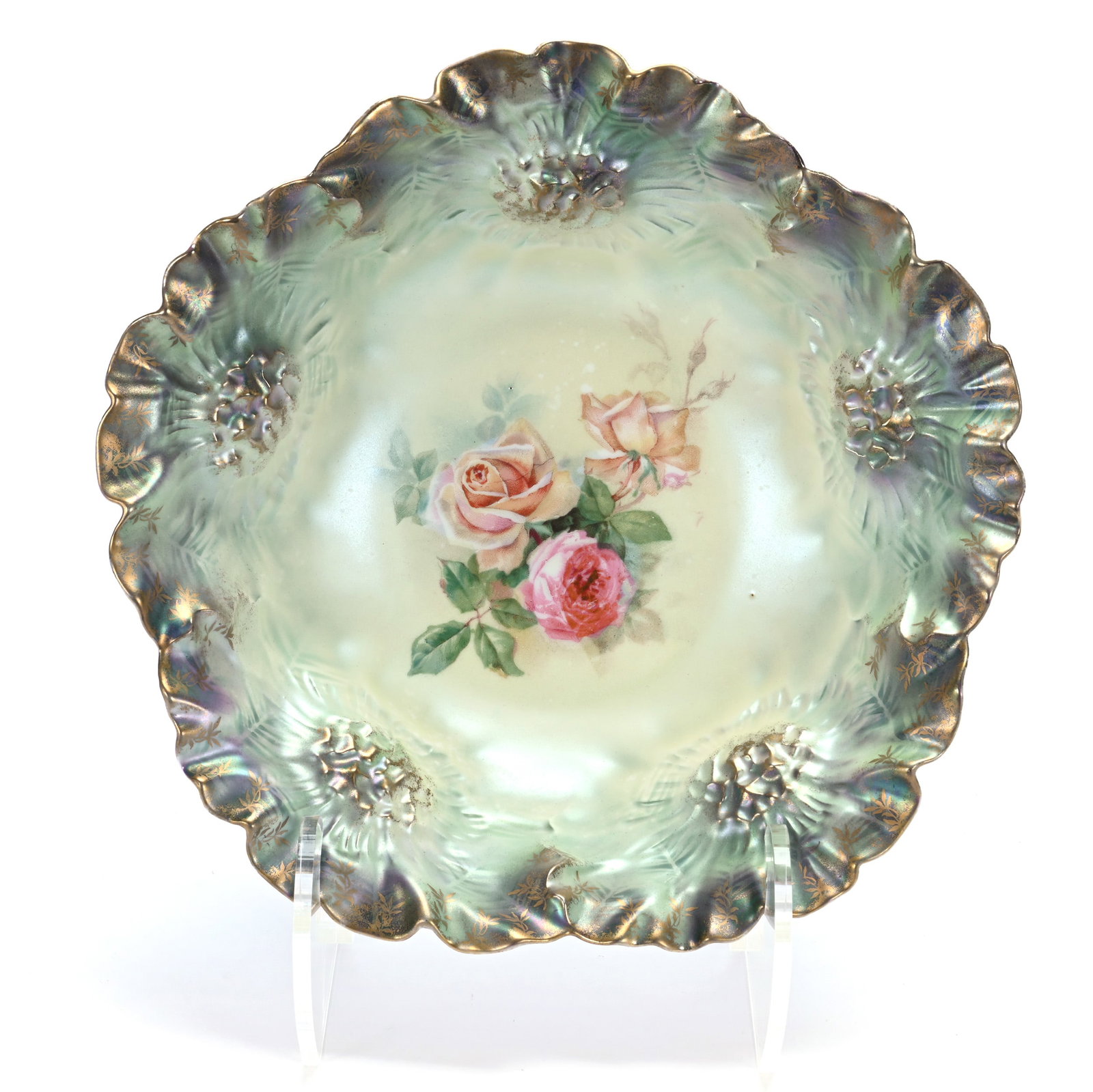 Bowl, Marked R.S. Prussia, Sunflower Mold (1 of 2)