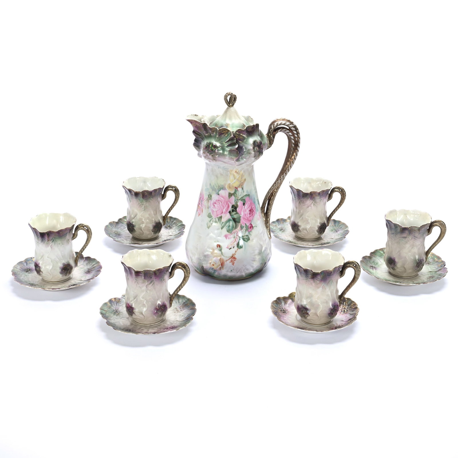 Chocolate Set, Marked R.S. Prussia, Sunflower Mold (1 of 3)