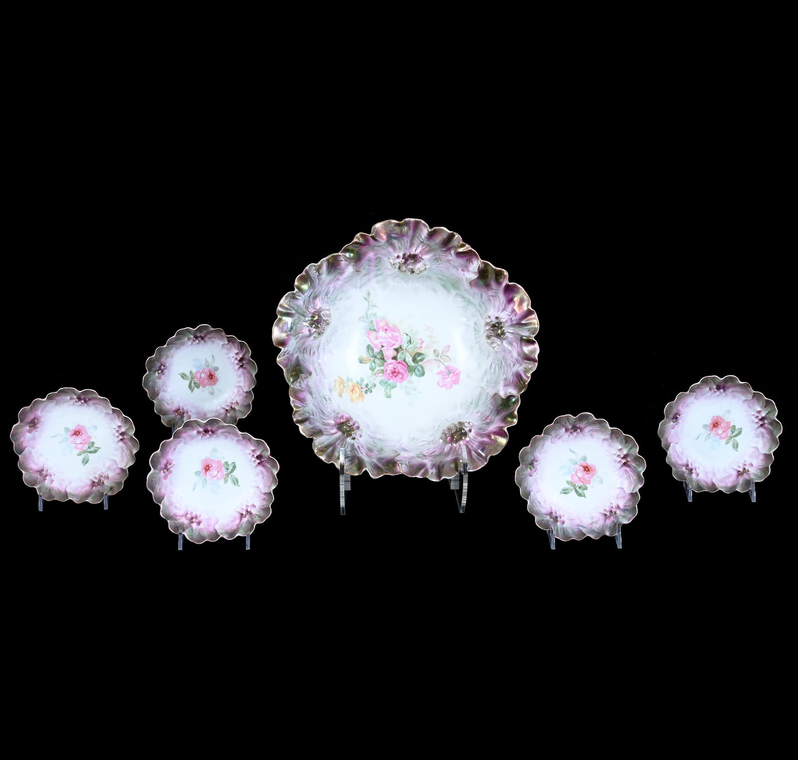 Berry Set, Marked R.S. Prussia, Sunflower Mold (1 of 2)