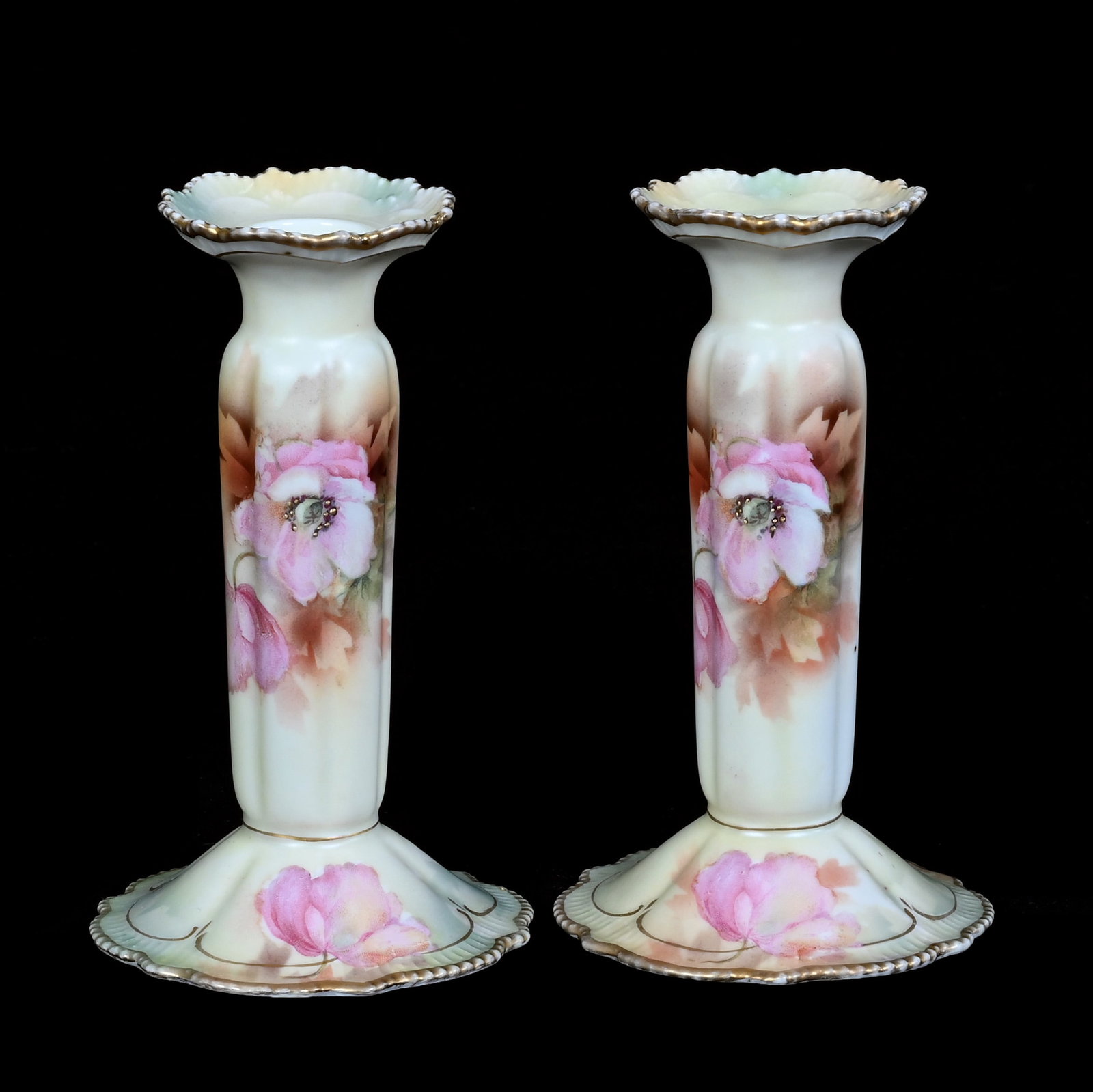 Pair Candlestick Holders, Unmarked R.S. Prussia (1 of 3)