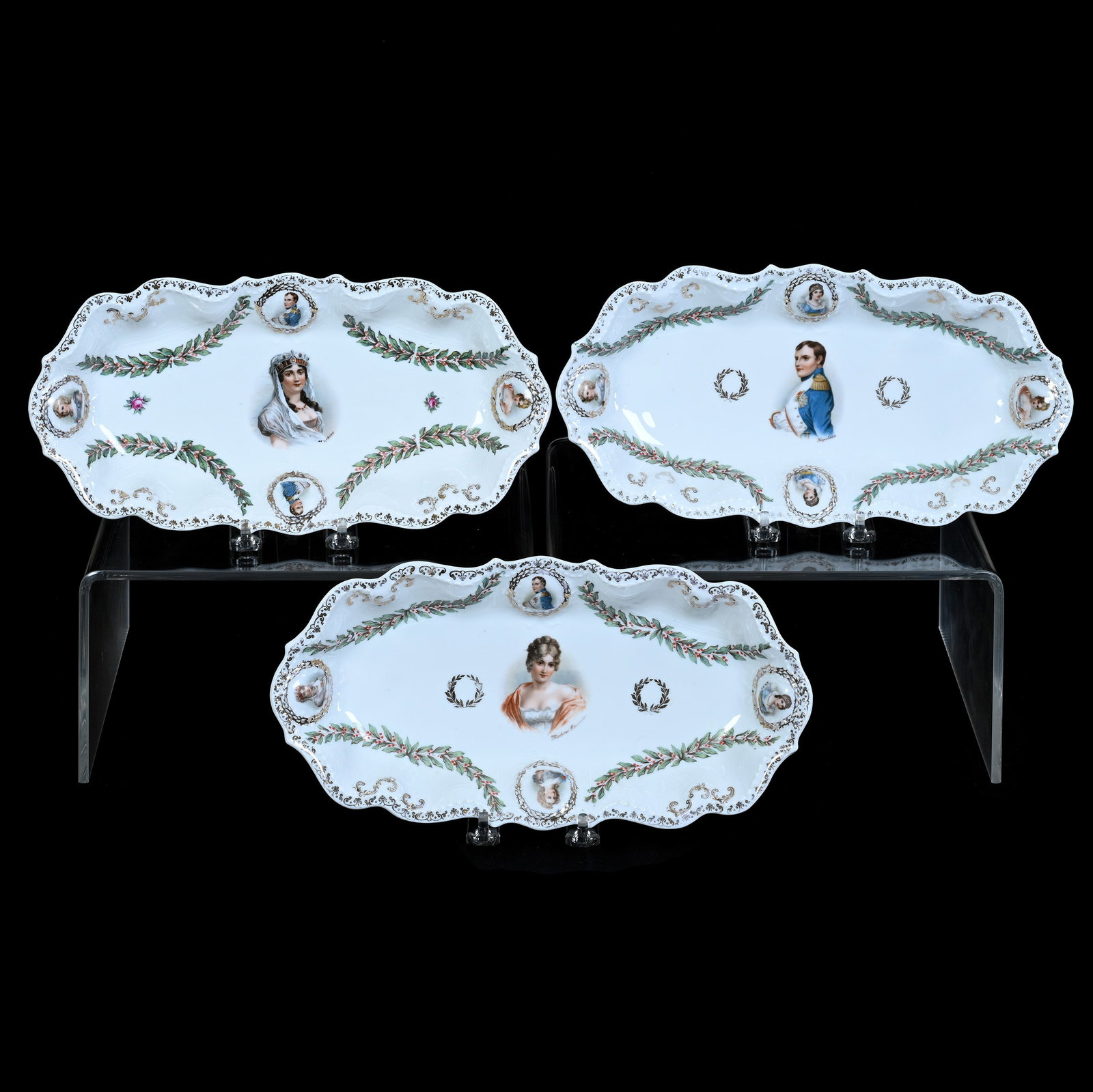 (3) Celery Trays, Marked Prov Saxe (1 of 2)