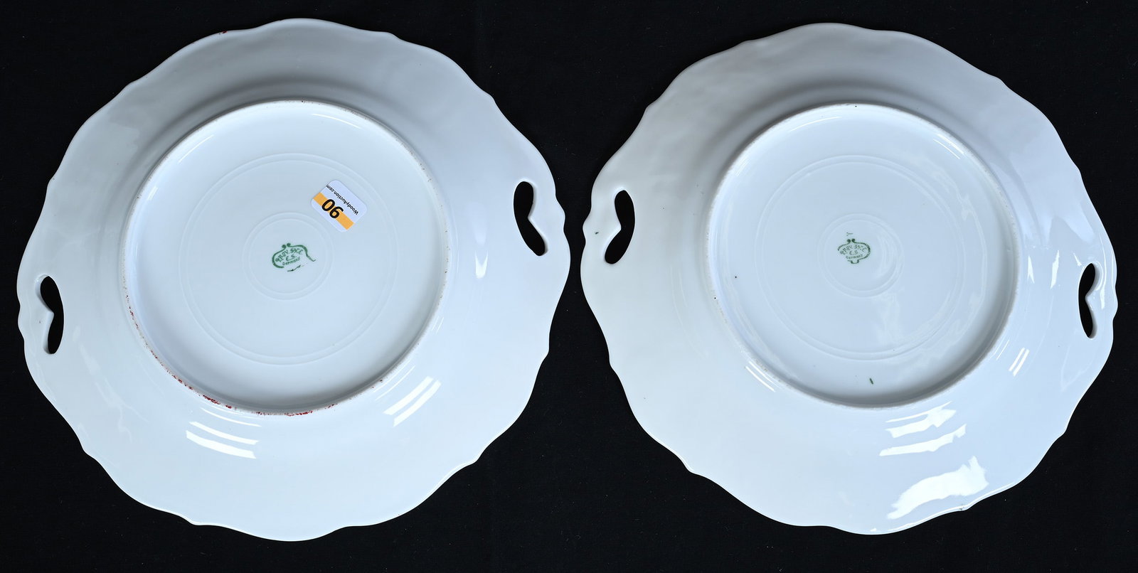Pair Two Handled Cake Plates, Marked Prov Saxe - 2
