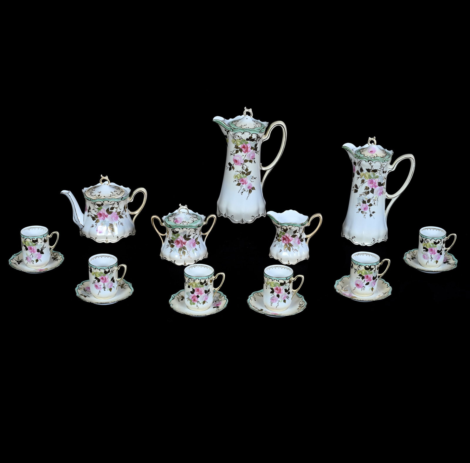 (11) Piece Service Set, Marked R.S. Prussia (1 of 3)