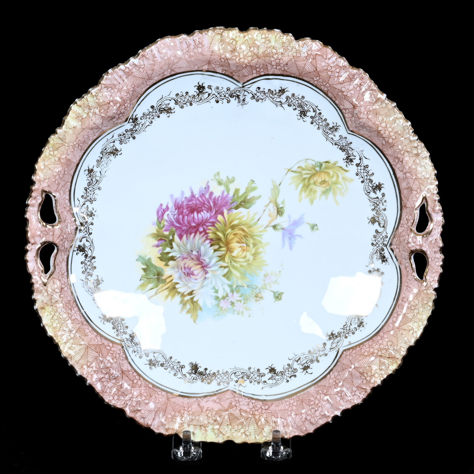 Two Handled Cake Plate, Unmarked R.S. Prussia (1 of 2)