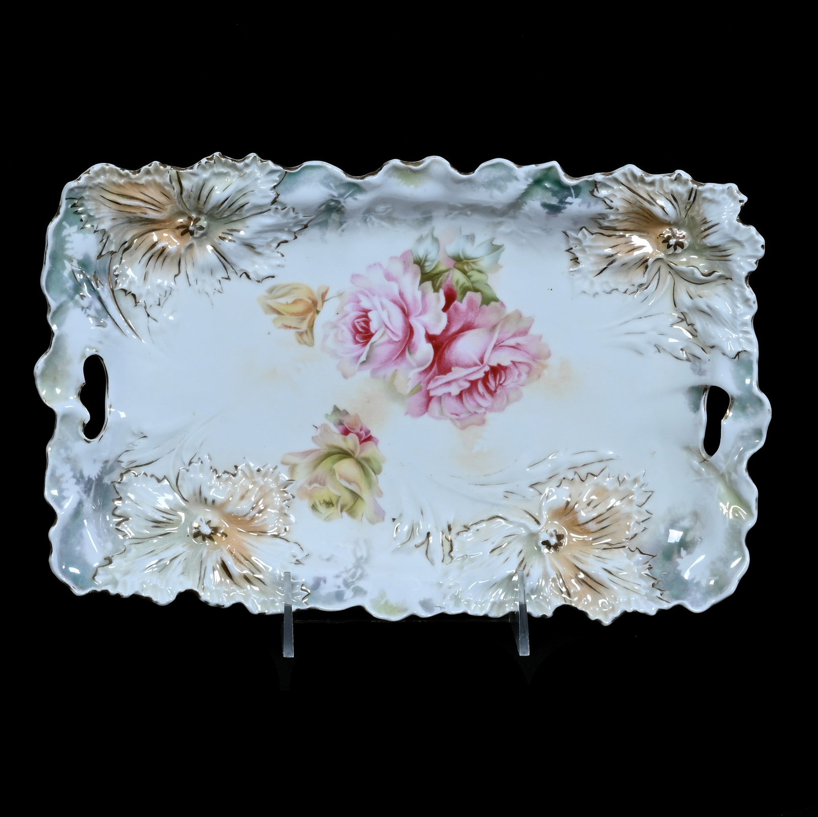 Dresser Tray, Marked R.S. Prussia, Carnation Mold (1 of 2)
