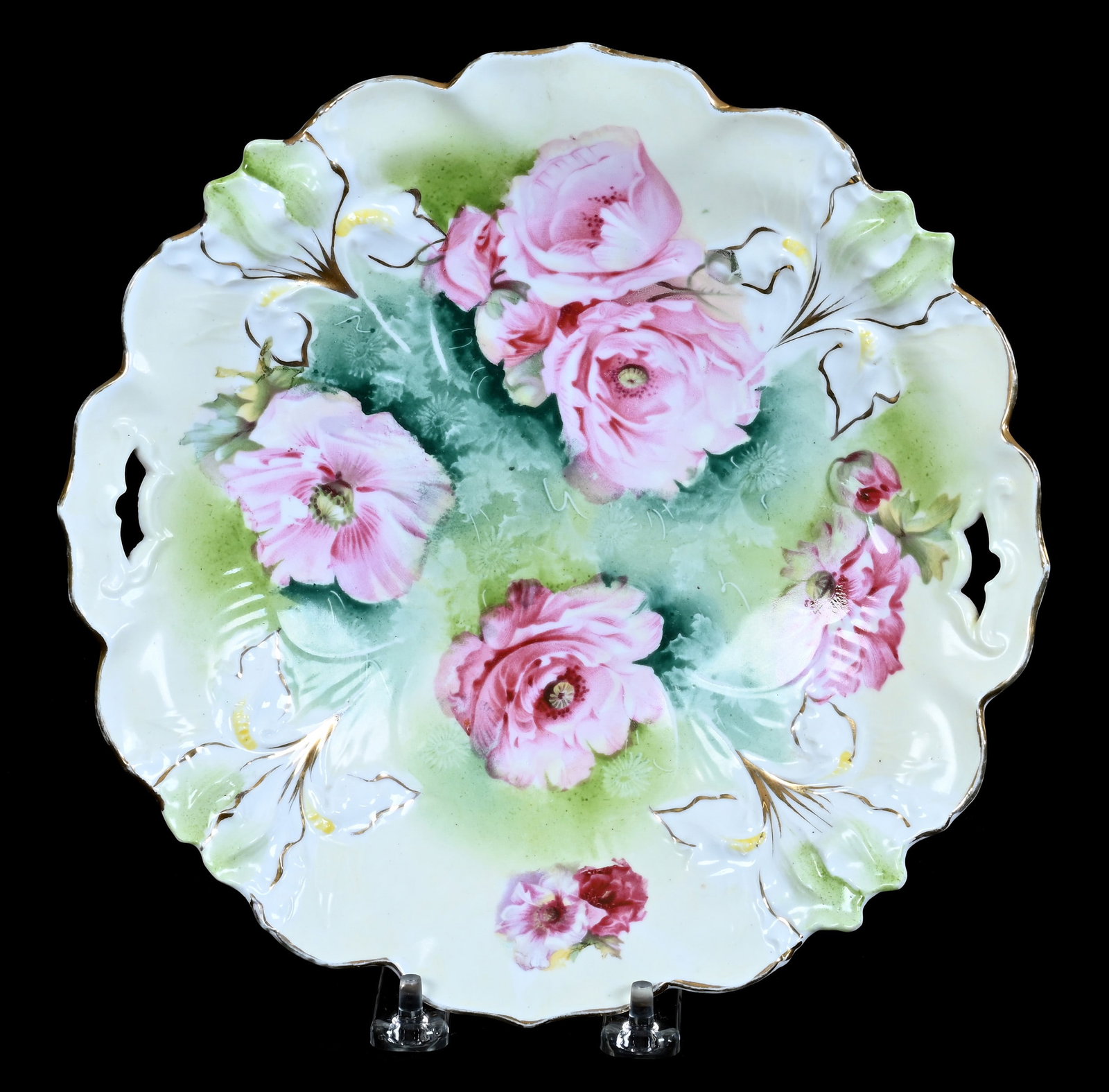 Two Handled Cake Plate, Marked R.S. Prussia, Iris Mold (1 of 2)